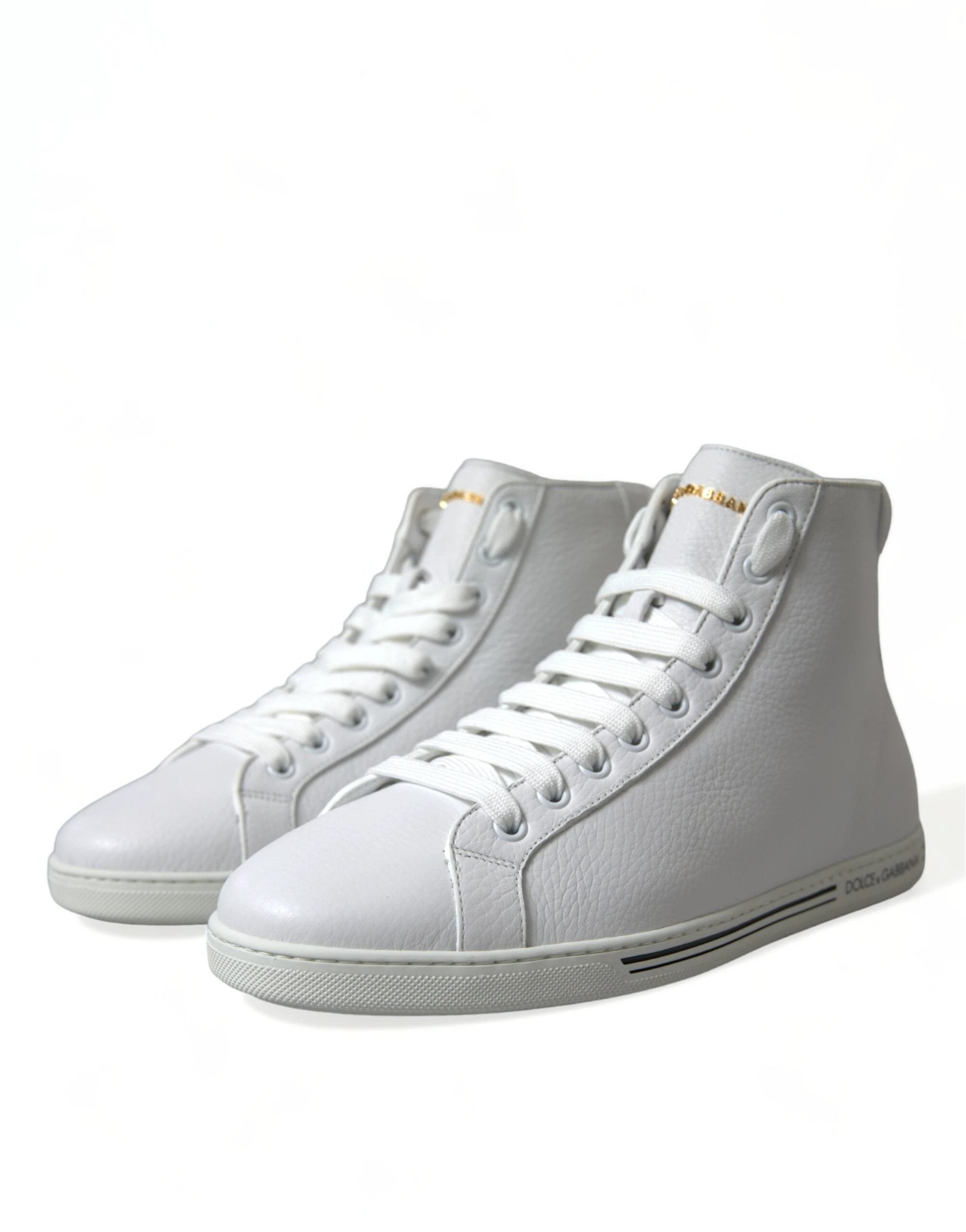 Dolce & Gabbana White Saint Tropez High Top Men Sneakers Shoes by Dolce & Gabbana
