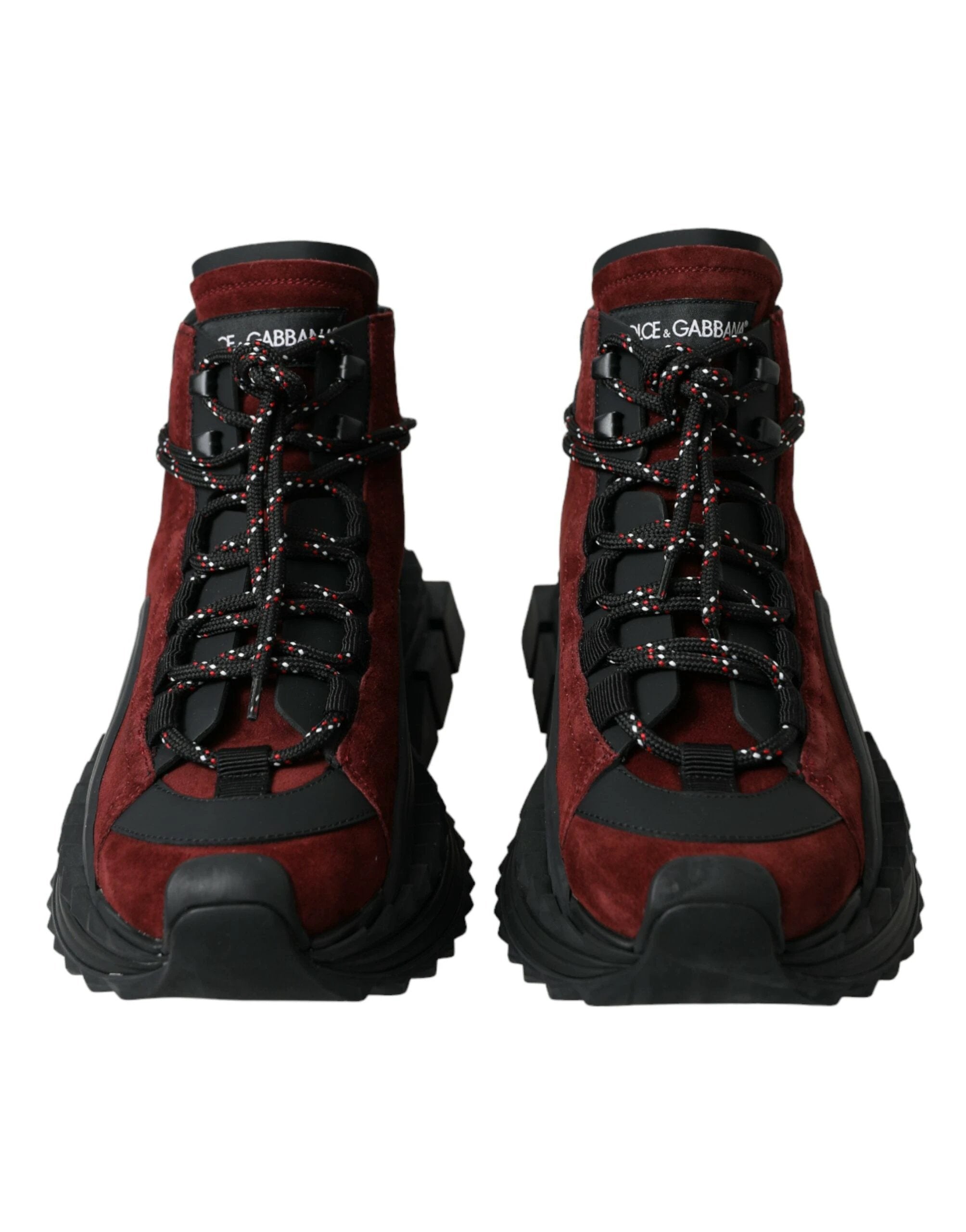 Dolce & Gabbana Burgundy Super King High Top Men Sneakers Shoes by Dolce & Gabbana