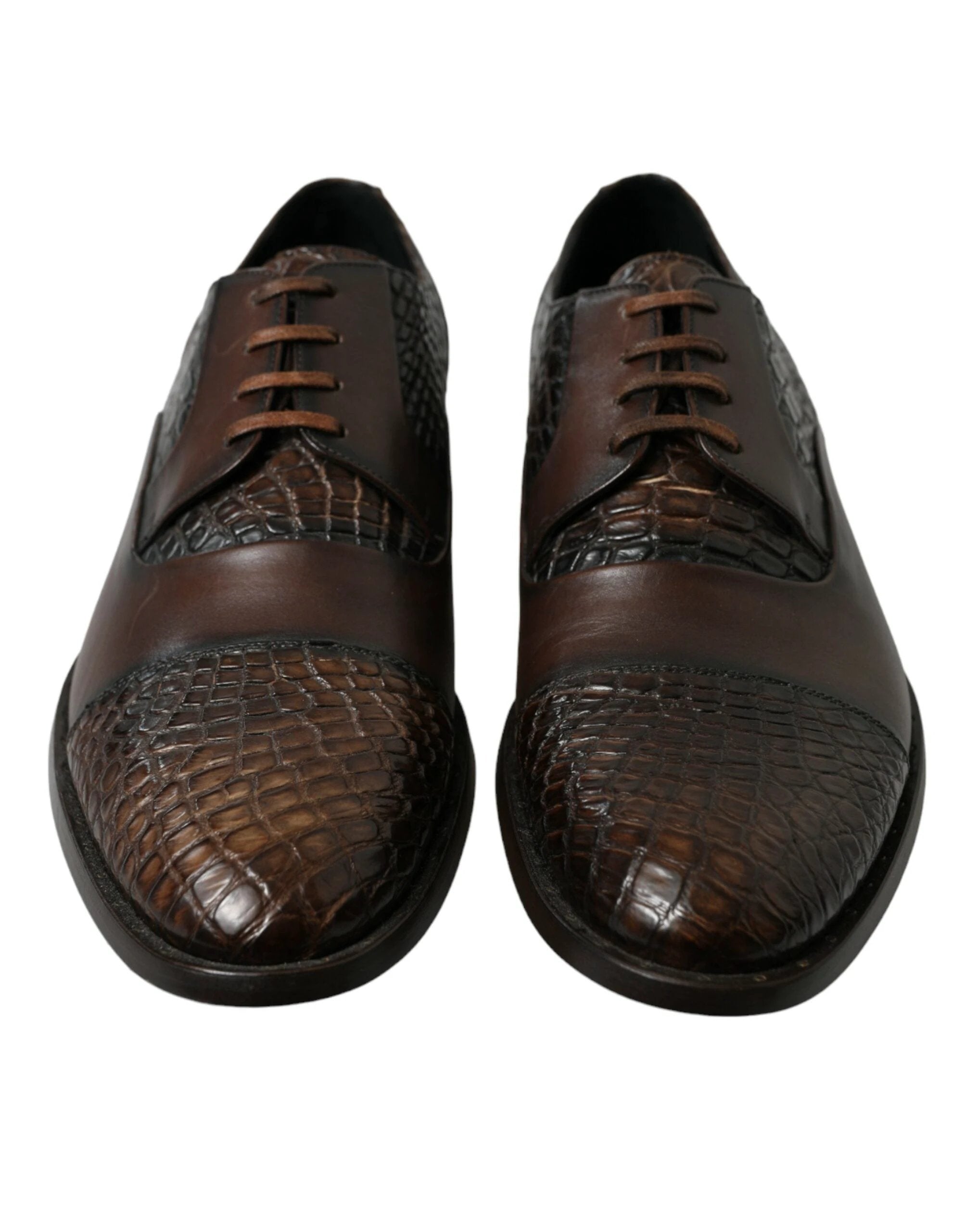 Dolce & Gabbana Brown Exotic Leather Lace Up Oxford Dress Shoes by Dolce & Gabbana