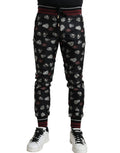 Dolce & Gabbana Black Ring Silk Jogging Trousers Pants by Dolce & Gabbana