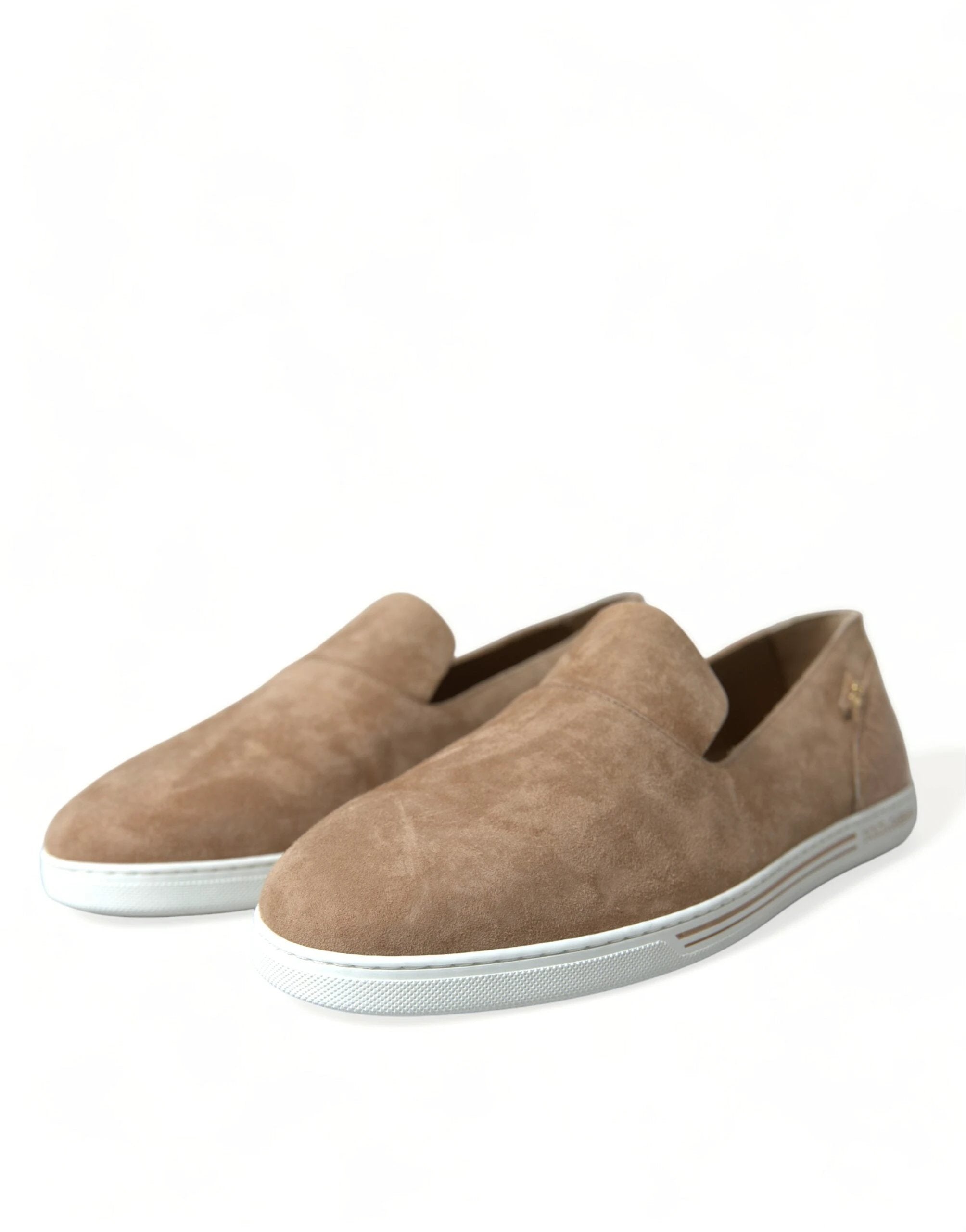 Dolce & Gabbana Beige Suede Caiman Men Loafers Slippers Shoes by Dolce & Gabbana