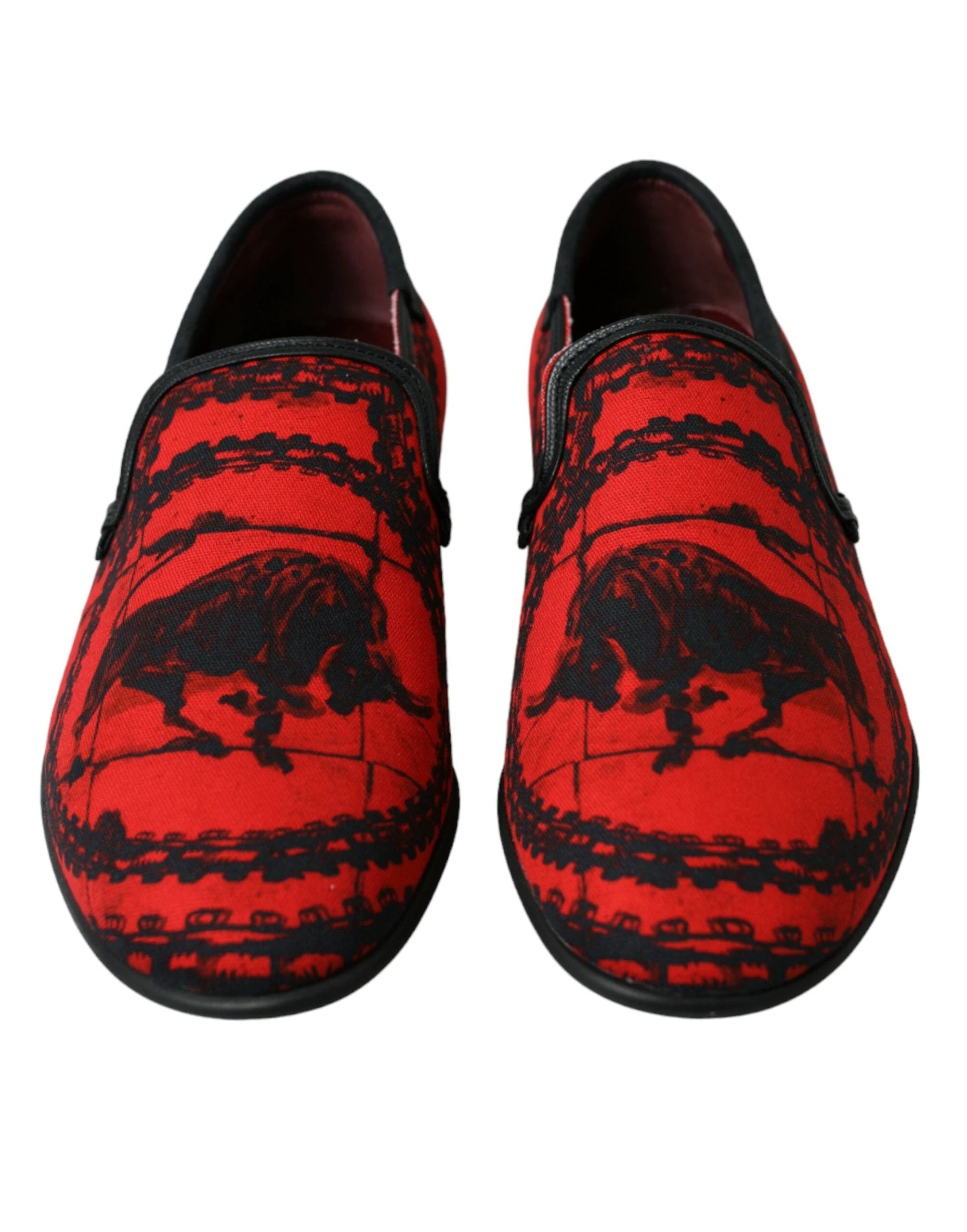 Dolce & Gabbana Red Black Torero Loafers Slippers Men Shoes by Dolce & Gabbana