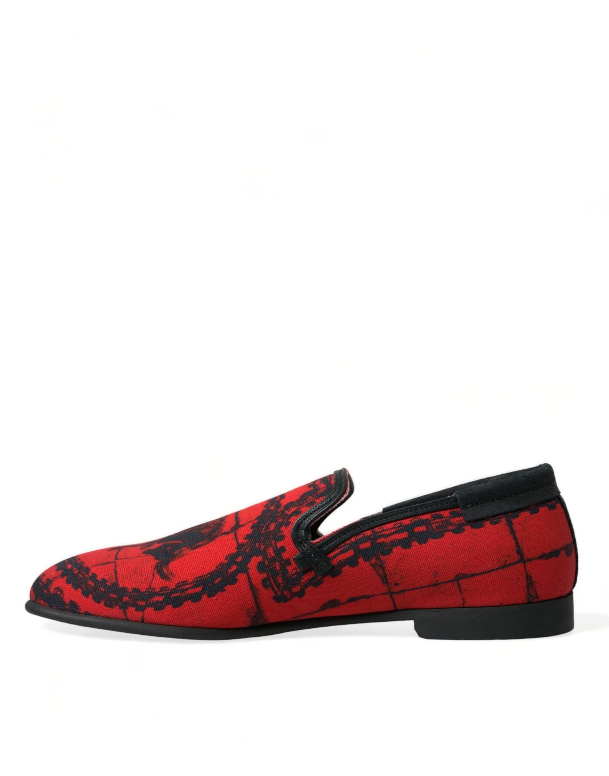 Dolce & Gabbana Red Black Torero Loafers Slippers Men Shoes by Dolce & Gabbana
