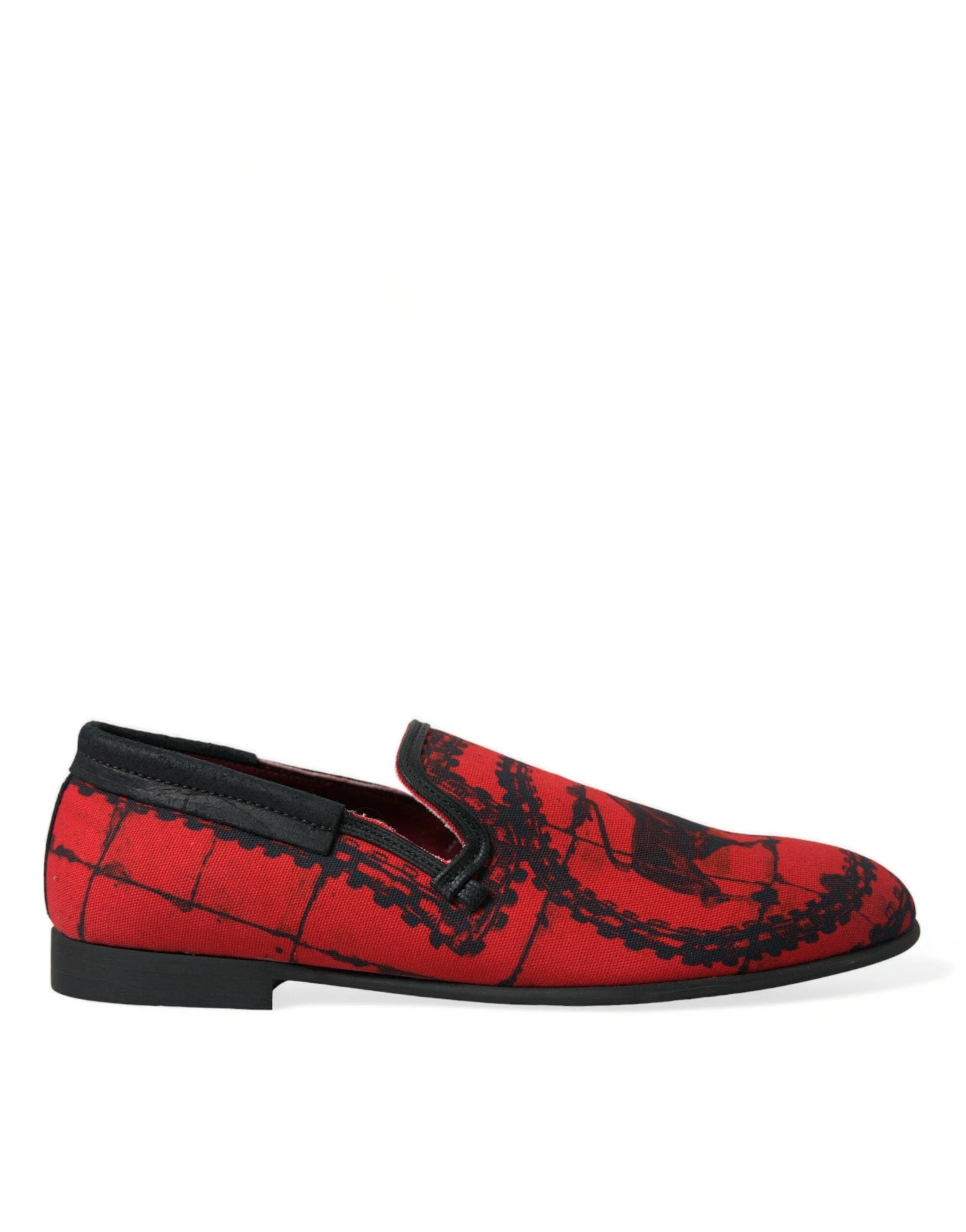 Dolce & Gabbana Red Black Torero Loafers Slippers Men Shoes by Dolce & Gabbana