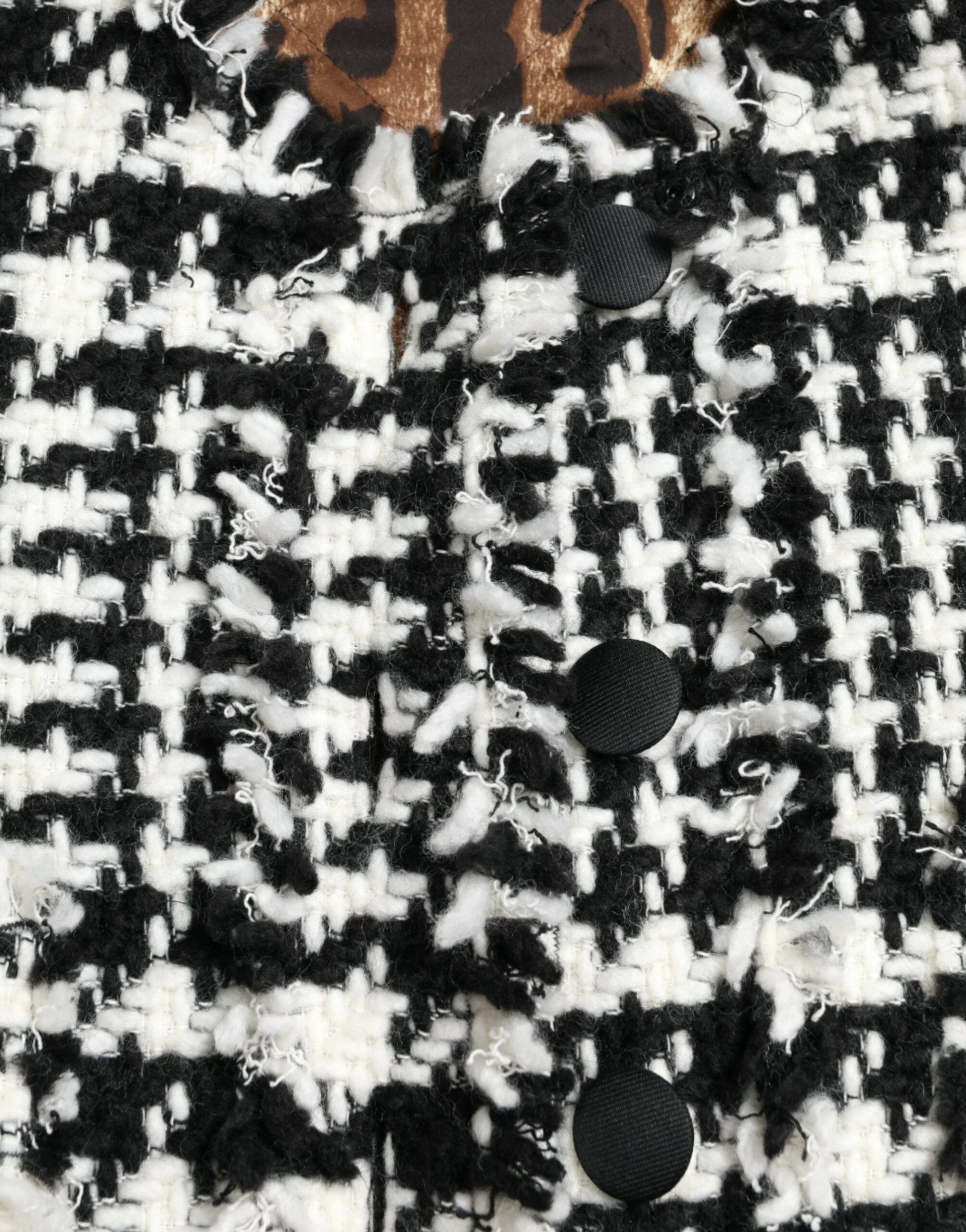 Dolce & Gabbana Black White Houndstooth Trench Coat Jacket by Dolce & Gabbana
