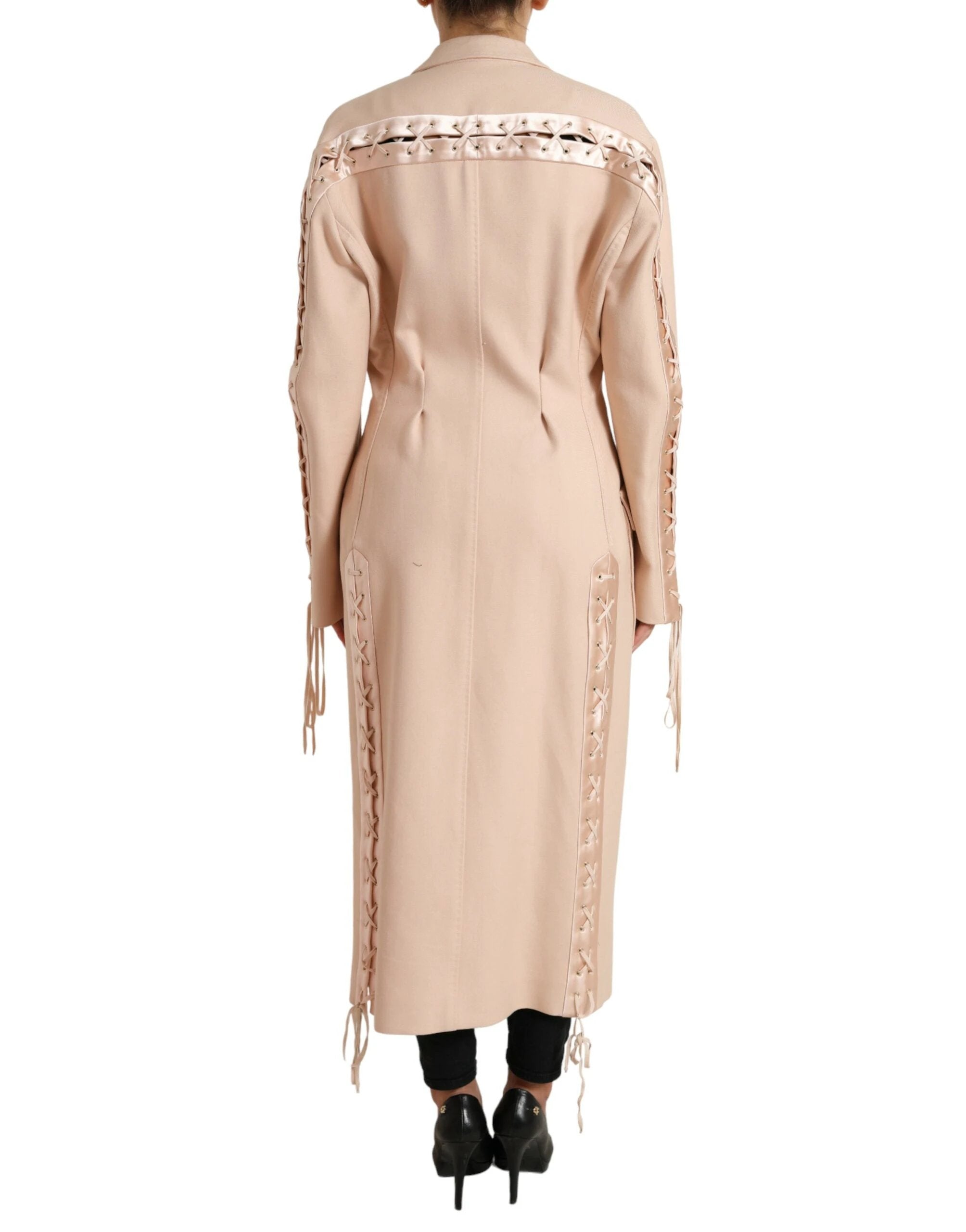 Dolce & Gabbana Beige Cotton Single Breasted Long Coat Jacket by Dolce & Gabbana