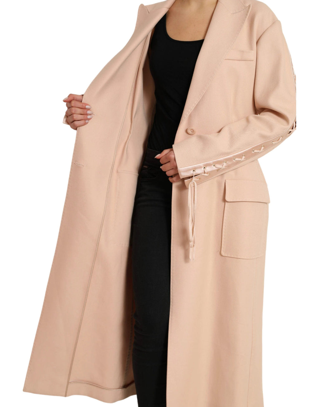 Dolce & Gabbana Beige Cotton Single Breasted Long Coat Jacket by Dolce & Gabbana