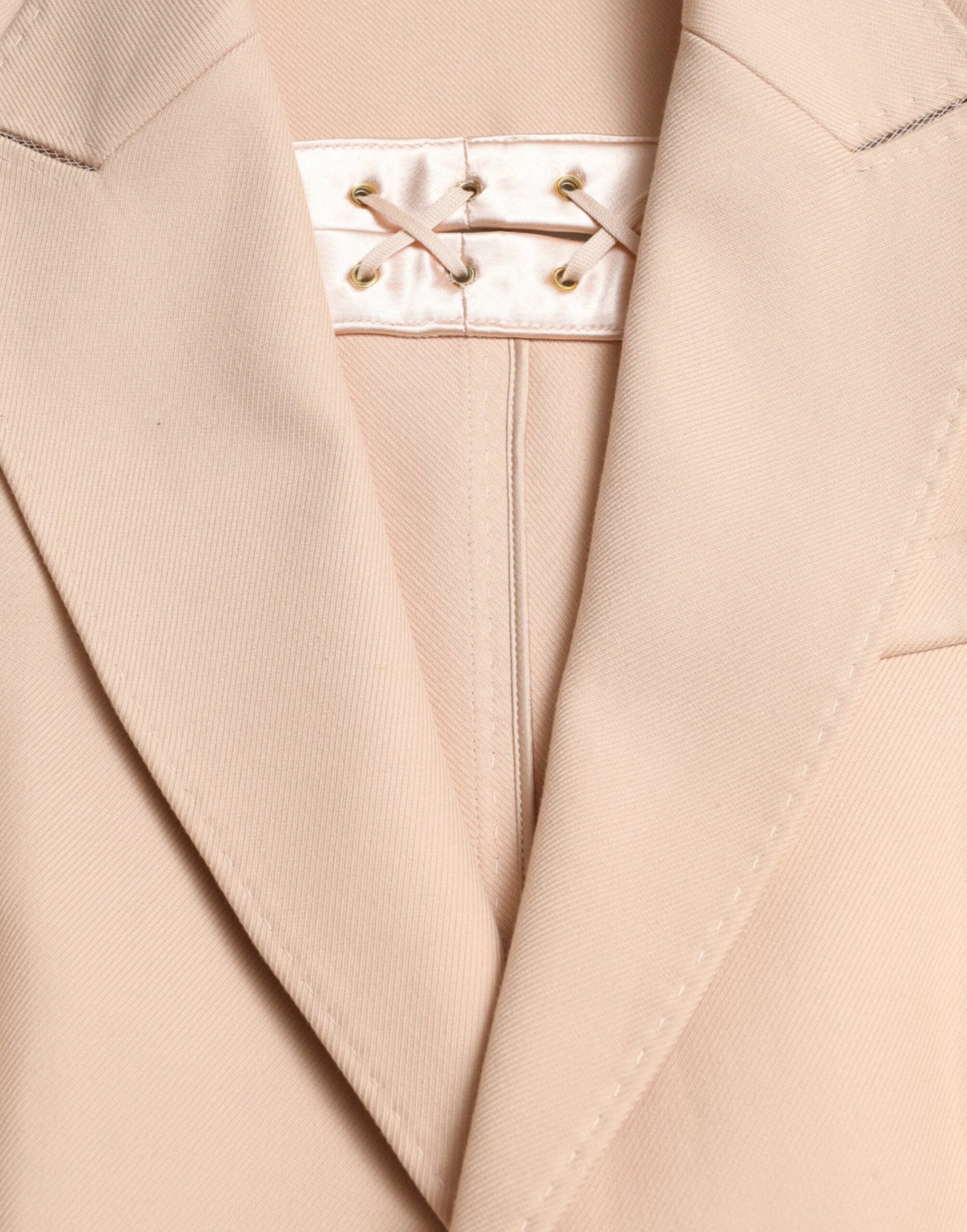 Dolce & Gabbana Beige Cotton Single Breasted Long Coat Jacket by Dolce & Gabbana