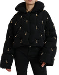 Dolce & Gabbana Black Embellished Quilted Shell Bomber Jacket by Dolce & Gabbana