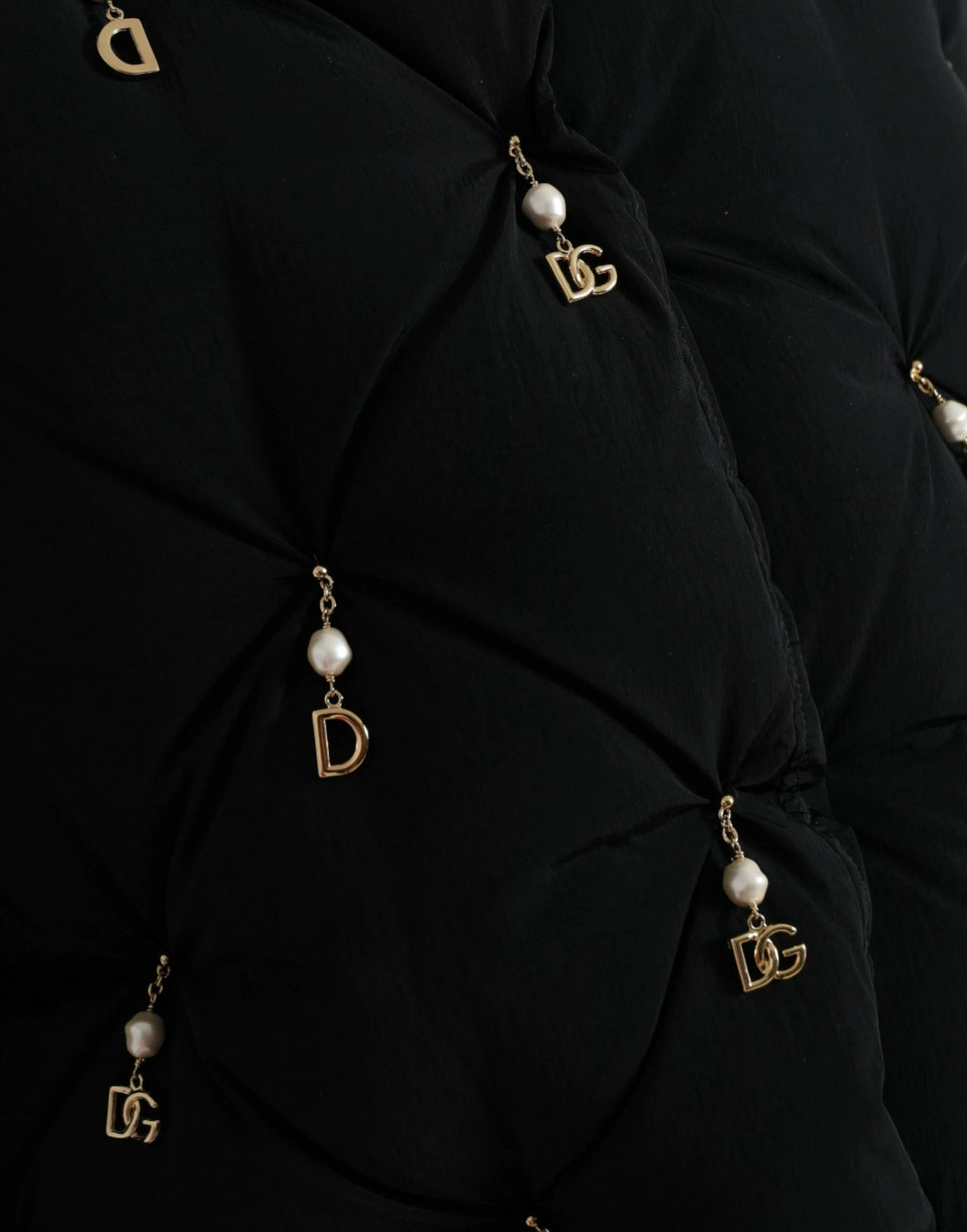 Dolce & Gabbana Black Embellished Quilted Shell Bomber Jacket by Dolce & Gabbana