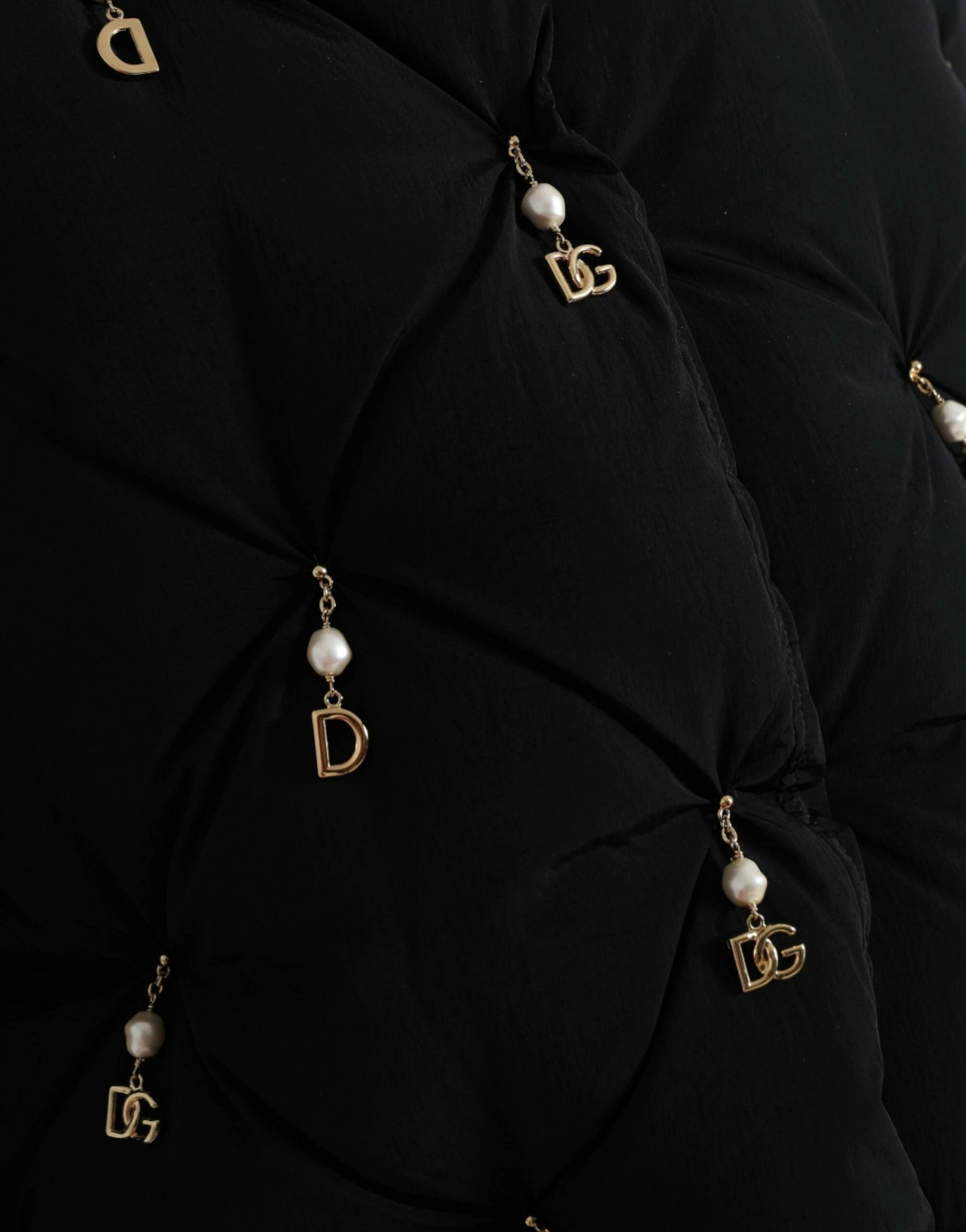 Dolce & Gabbana Black Embellished Quilted Shell Bomber Jacket by Dolce & Gabbana
