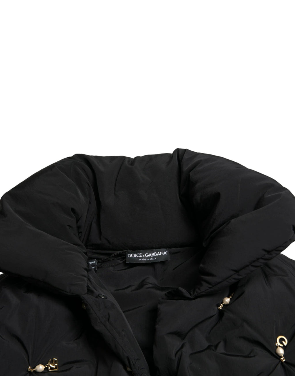 Dolce & Gabbana Black Embellished Quilted Shell Bomber Jacket by Dolce & Gabbana