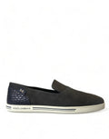 Dolce & Gabbana Blue Suede Caiman Men Loafers Slippers Shoes by Dolce & Gabbana