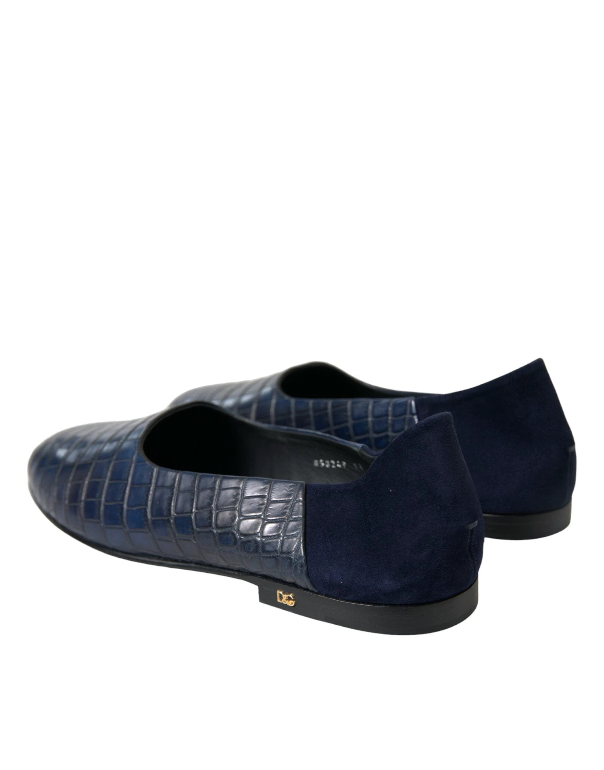 Dolce & Gabbana Blue Crocodile Leather Loafers Slip On Shoes by Dolce & Gabbana