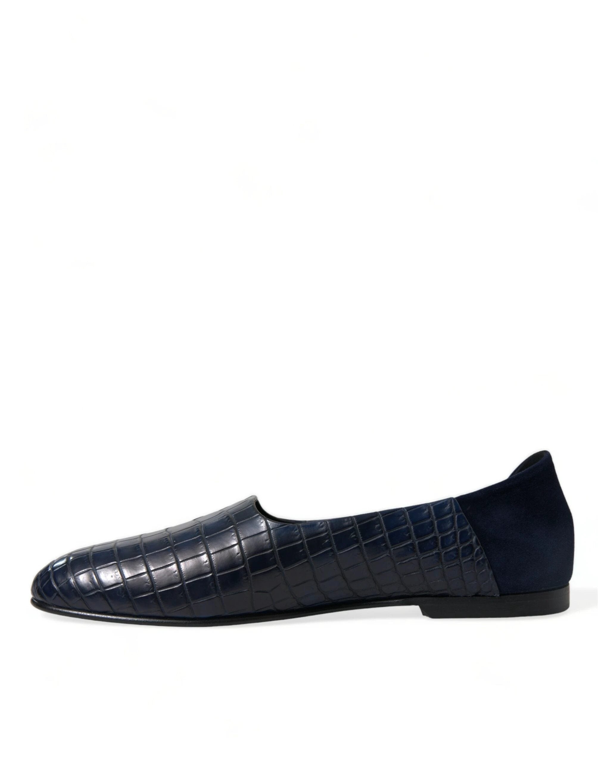 Dolce & Gabbana Blue Crocodile Leather Loafers Slip On Shoes by Dolce & Gabbana