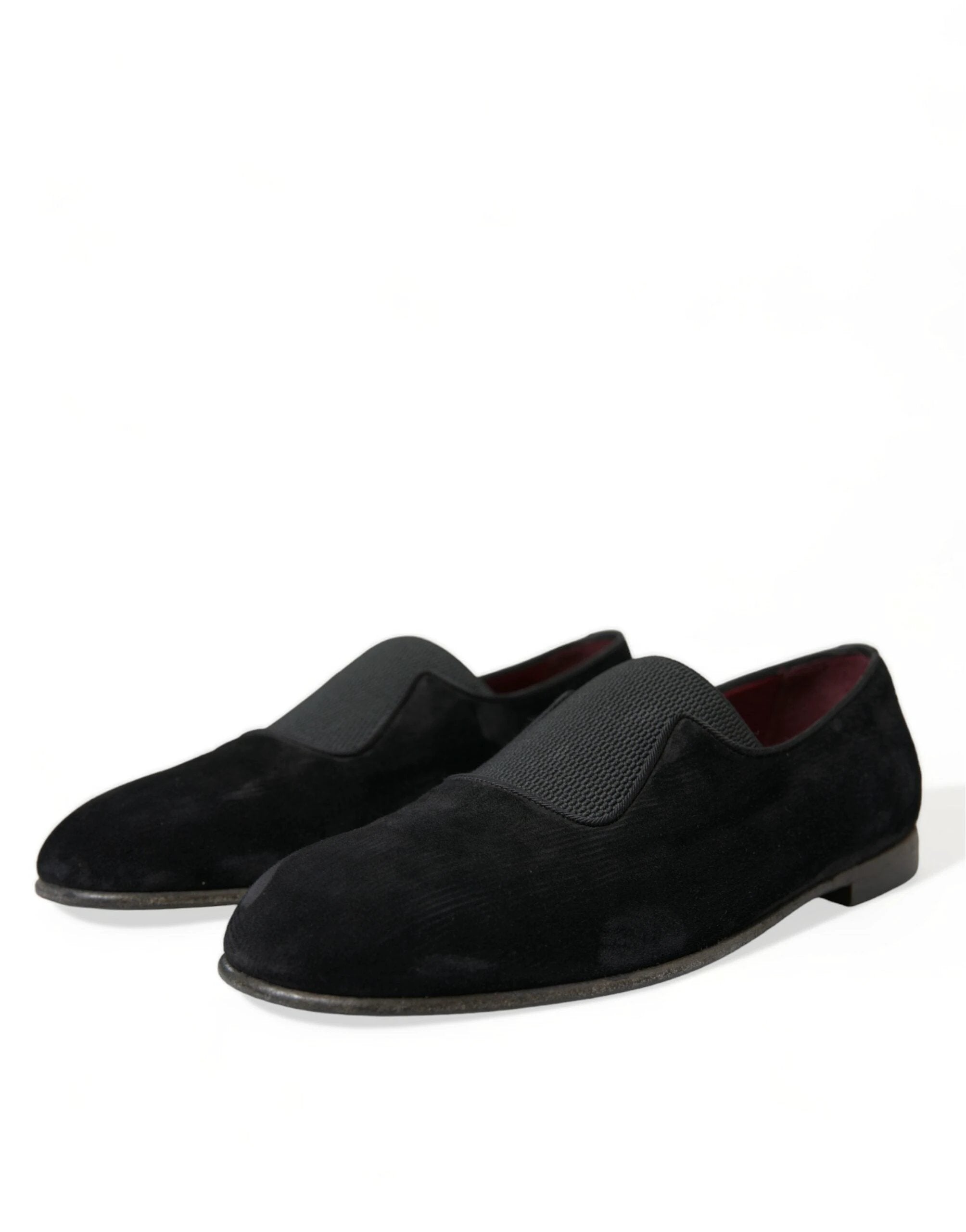 Dolce & Gabbana Black RUNWAY Velour AMALFI Loafers Shoes by Dolce & Gabbana