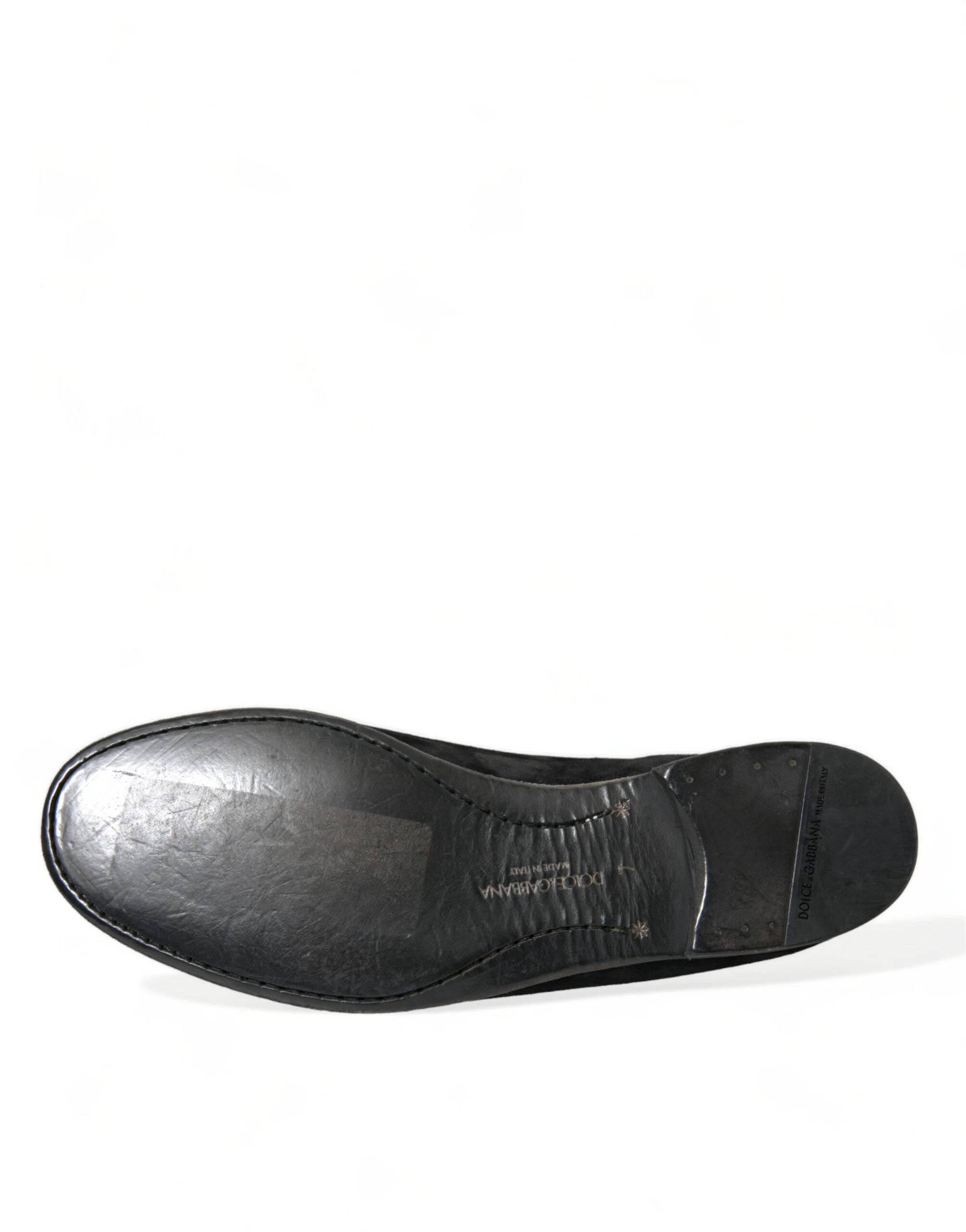 Dolce & Gabbana Black RUNWAY Velour AMALFI Loafers Shoes by Dolce & Gabbana