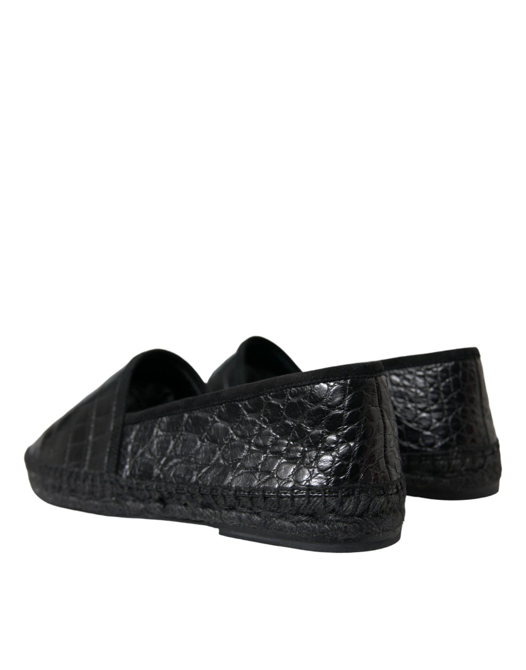 Dolce & Gabbana Black Exotic Leather Espadrilles Slip On Shoes by Dolce & Gabbana