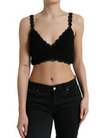 Dolce & Gabbana Black Cotton Bustier Cropped Crochet Tank Top by Dolce & Gabbana