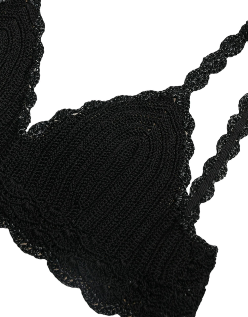 Dolce & Gabbana Black Cotton Bustier Cropped Crochet Tank Top by Dolce & Gabbana