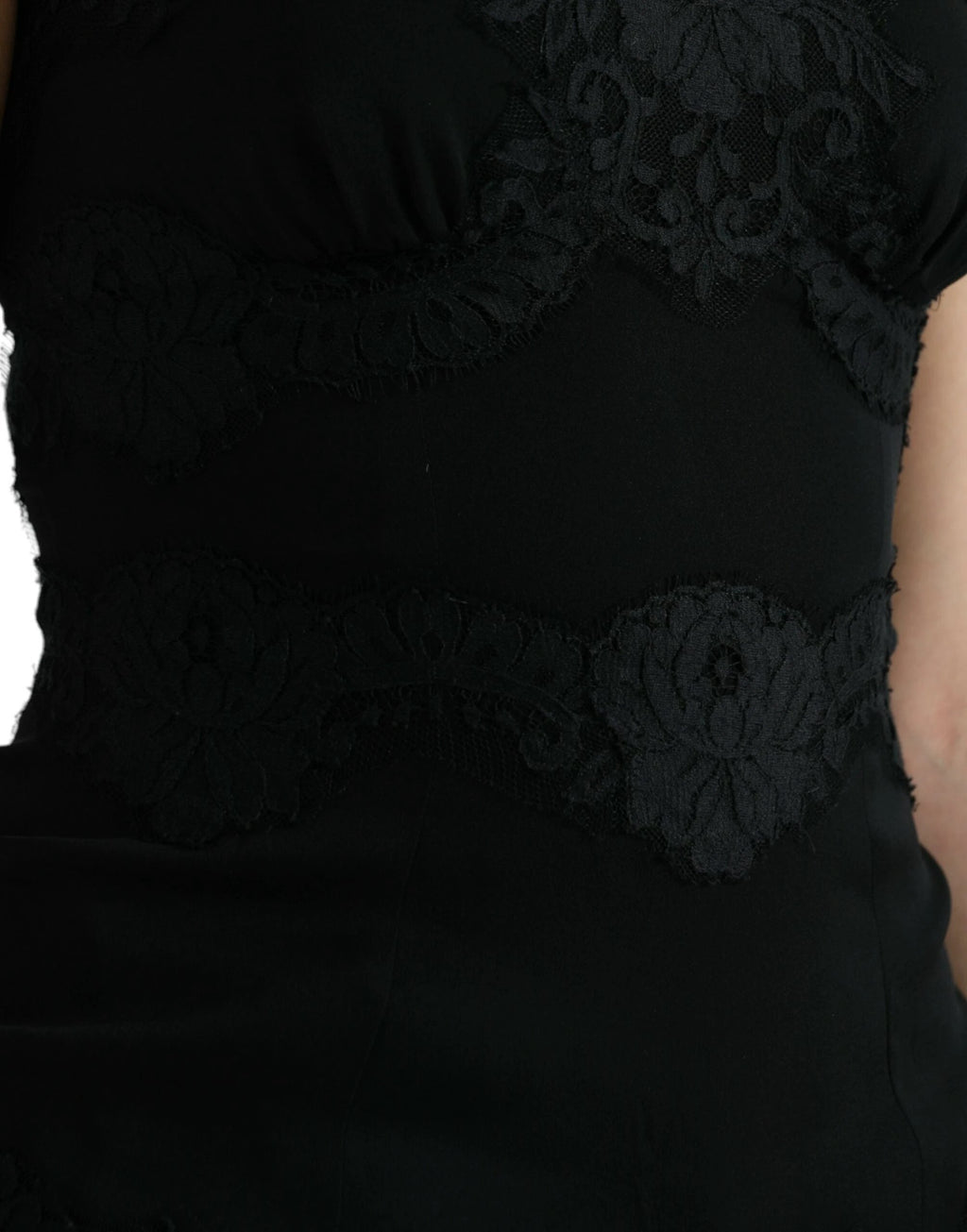 Dolce & Gabbana Black Silk Stretch Lace Sleeveless Tank Top by Dolce & Gabbana