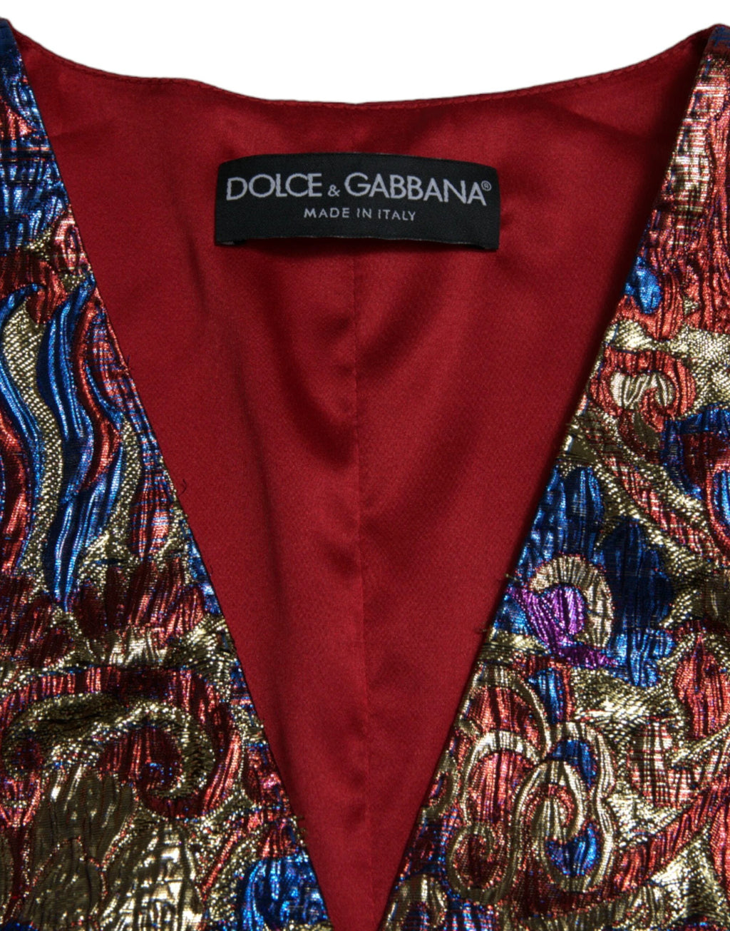 Dolce & Gabbana Multicolor Jacquard Button Waistcoat Vest Top by Dolce & Gabbana