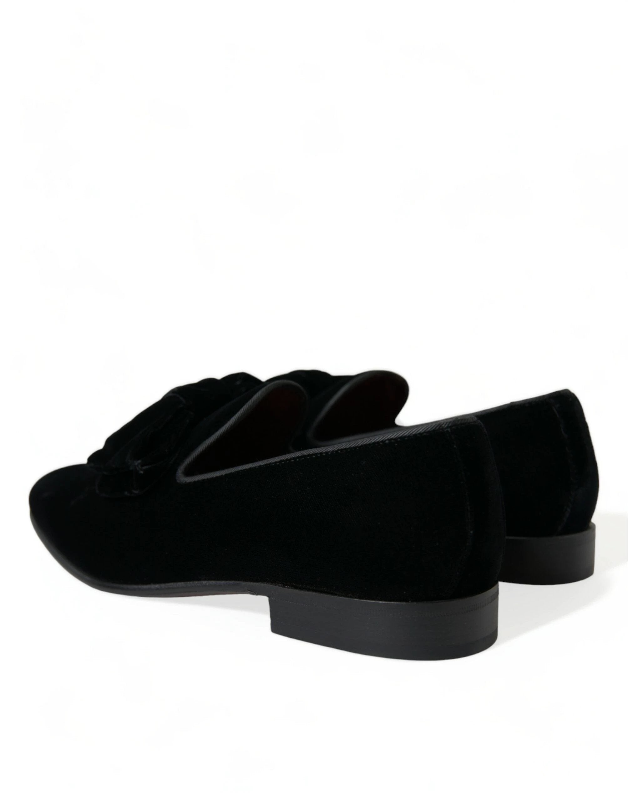 Dolce & Gabbana Black Velvet Loafers Formal Dress Shoes by Dolce & Gabbana