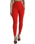 Dolce & Gabbana Red Nylon Stretch Slim Leggings Pants by Dolce & Gabbana