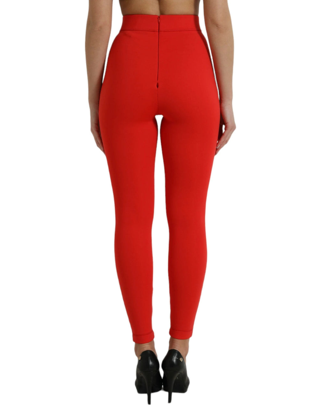 Dolce & Gabbana Red Nylon Stretch Slim Leggings Pants by Dolce & Gabbana