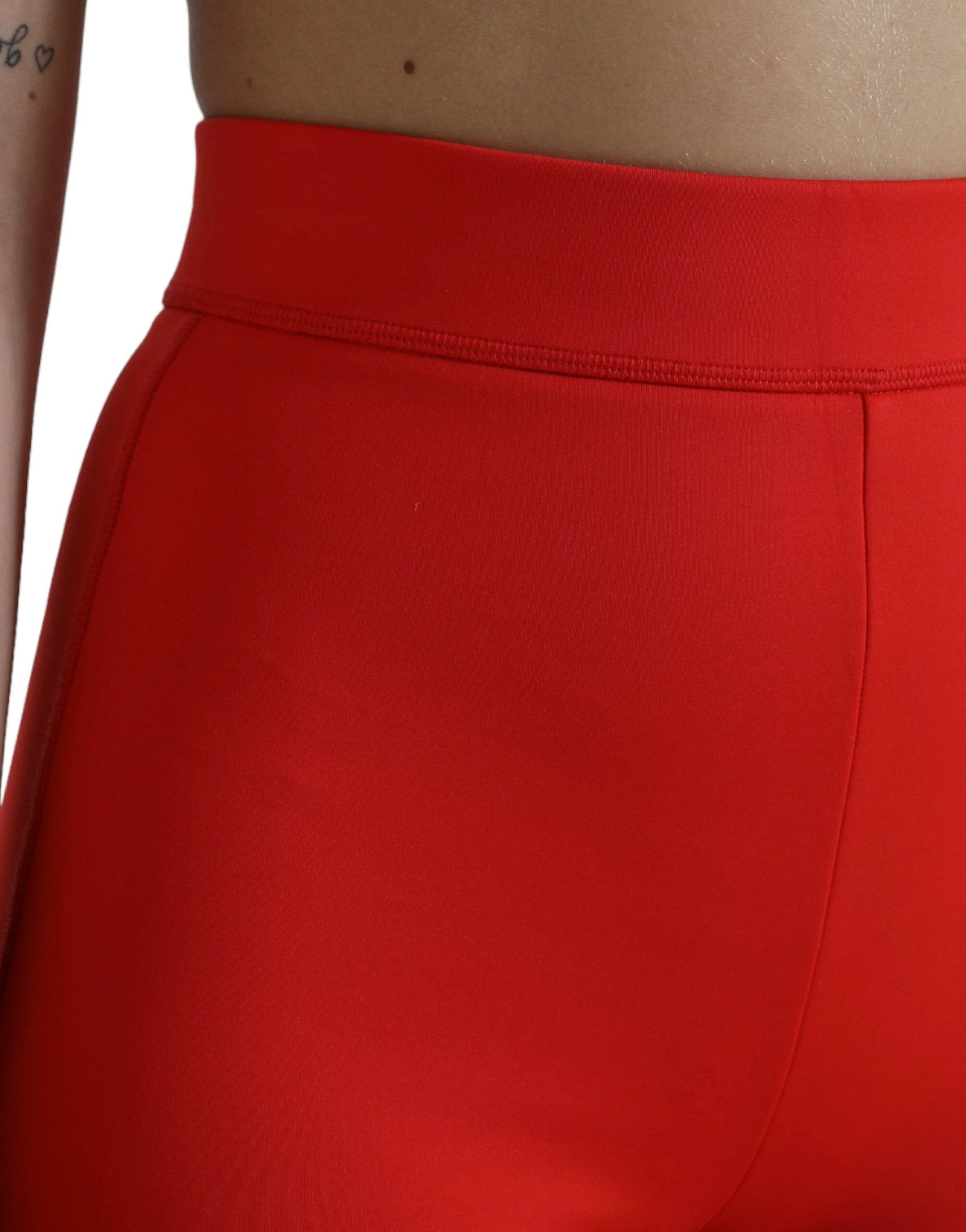 Dolce & Gabbana Red Nylon Stretch Slim Leggings Pants by Dolce & Gabbana