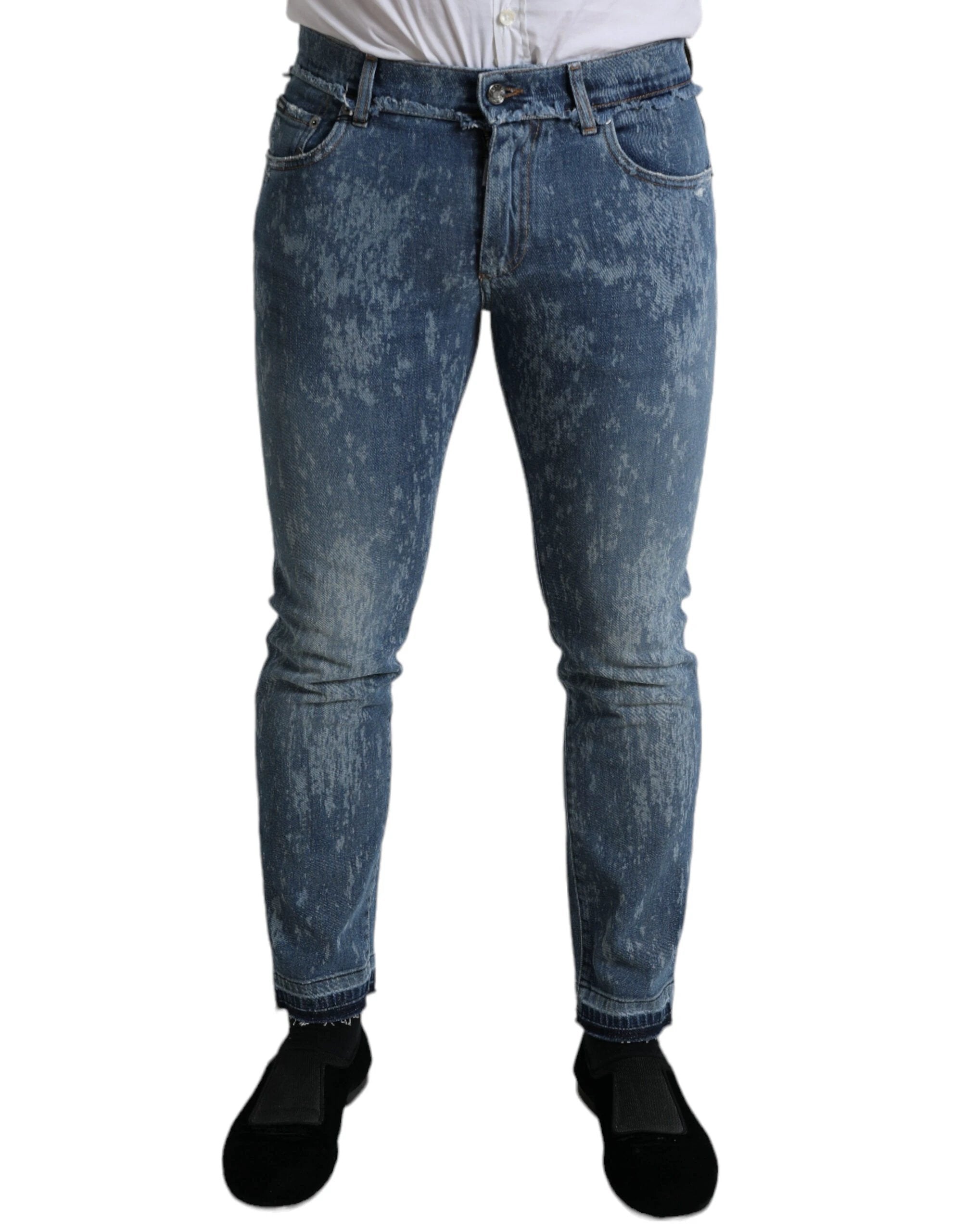 Dolce & Gabbana Blue Washed Skinny Cotton Stretch Denim Jeans by Dolce & Gabbana