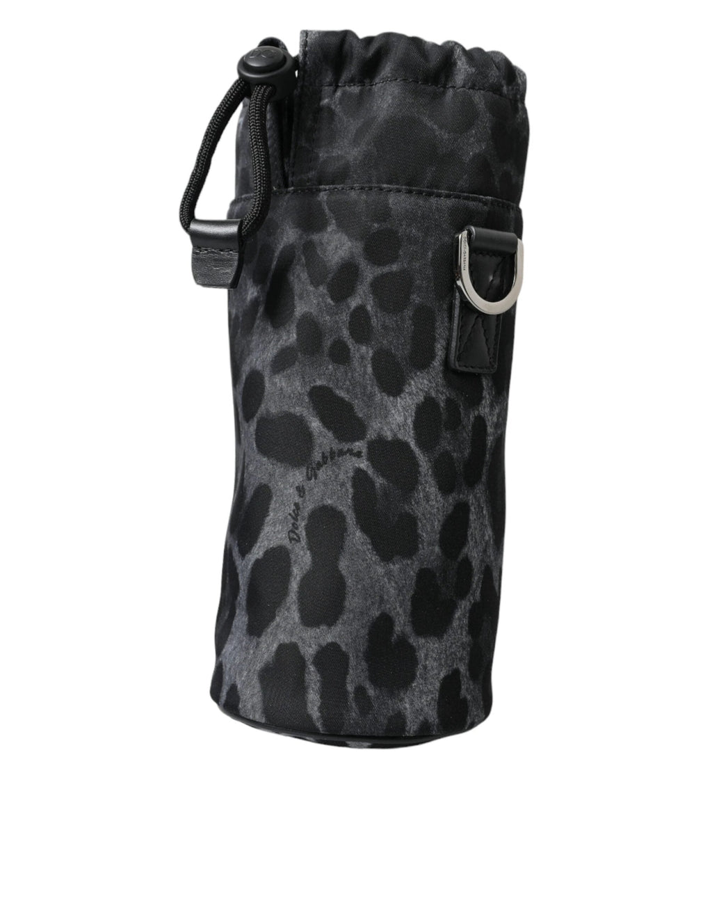 Dolce & Gabbana Black Leopard Round Slim Tote Bottle Cage Bag by Dolce & Gabbana