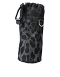 Dolce & Gabbana Black Leopard Round Slim Tote Bottle Cage Bag by Dolce & Gabbana