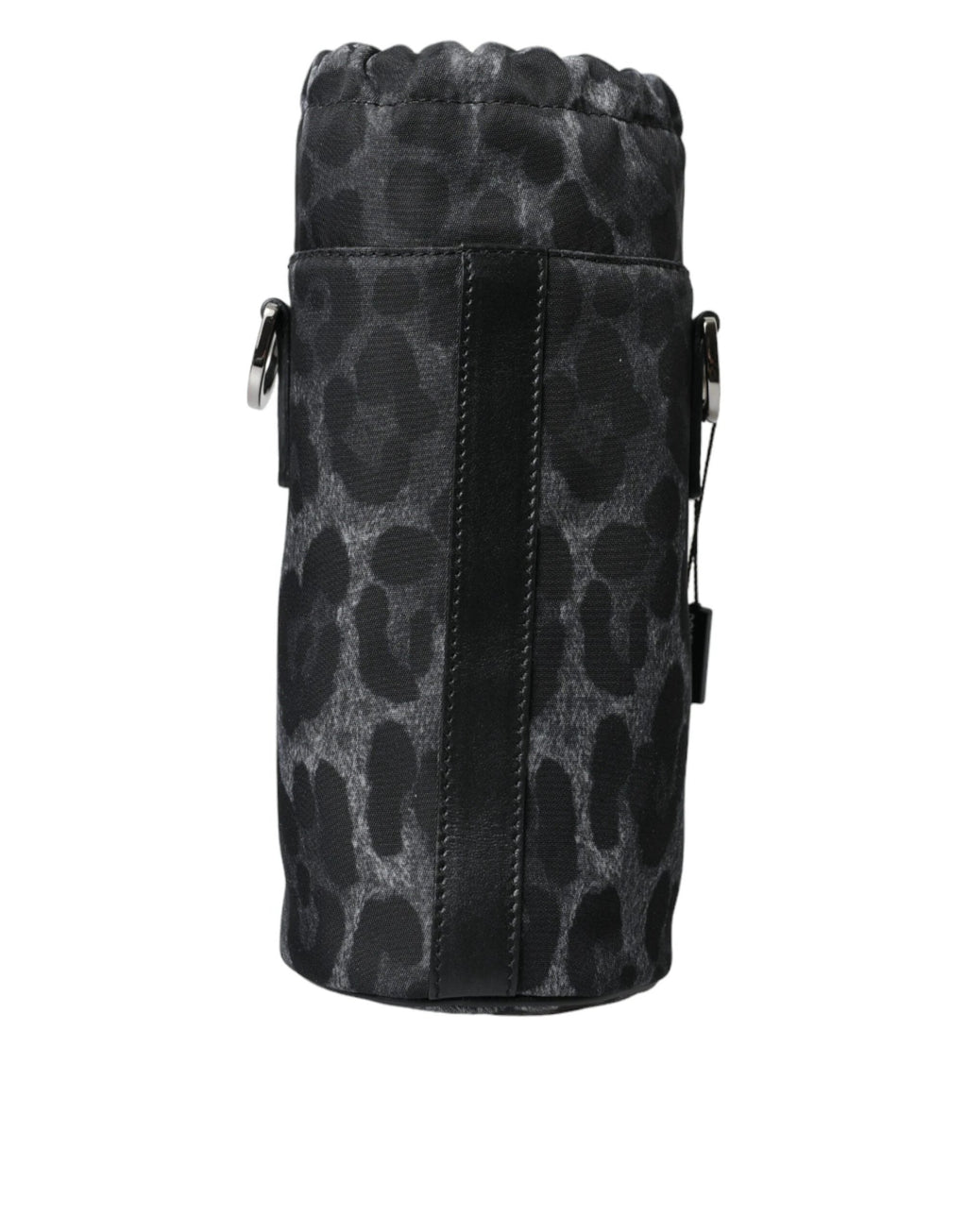 Dolce & Gabbana Black Leopard Round Slim Tote Bottle Cage Bag by Dolce & Gabbana