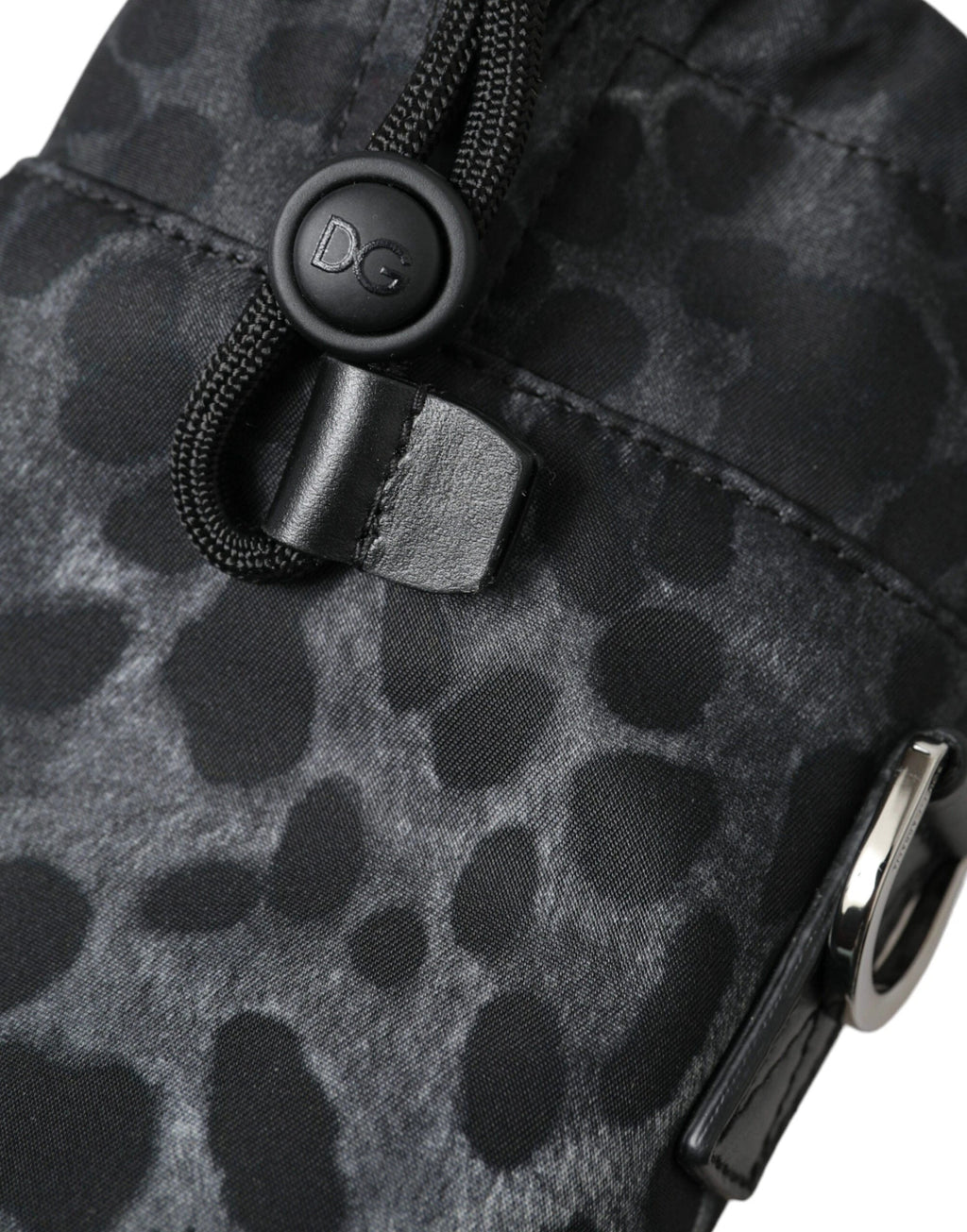 Dolce & Gabbana Black Leopard Round Slim Tote Bottle Cage Bag by Dolce & Gabbana