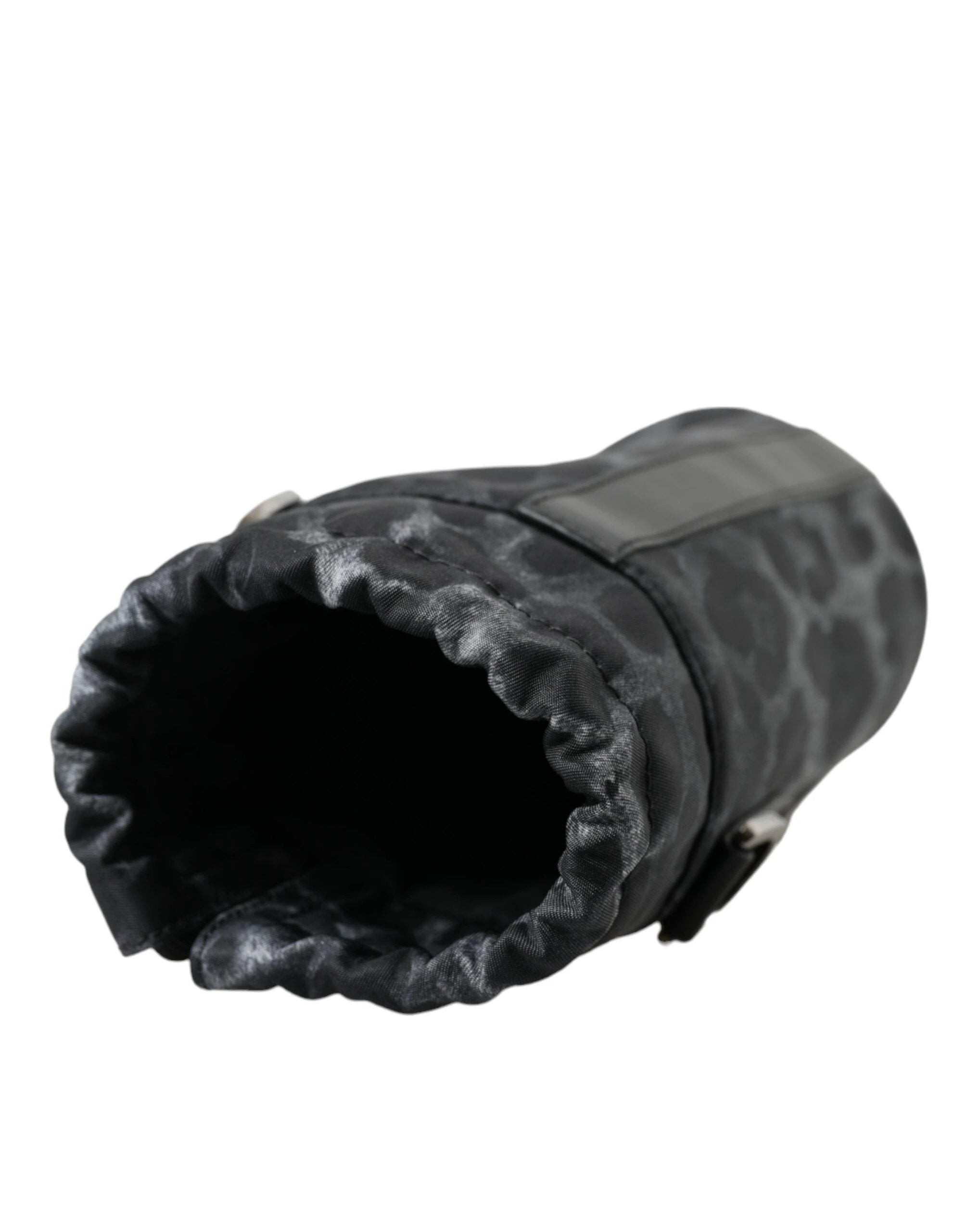 Dolce & Gabbana Black Leopard Round Slim Tote Bottle Cage Bag by Dolce & Gabbana