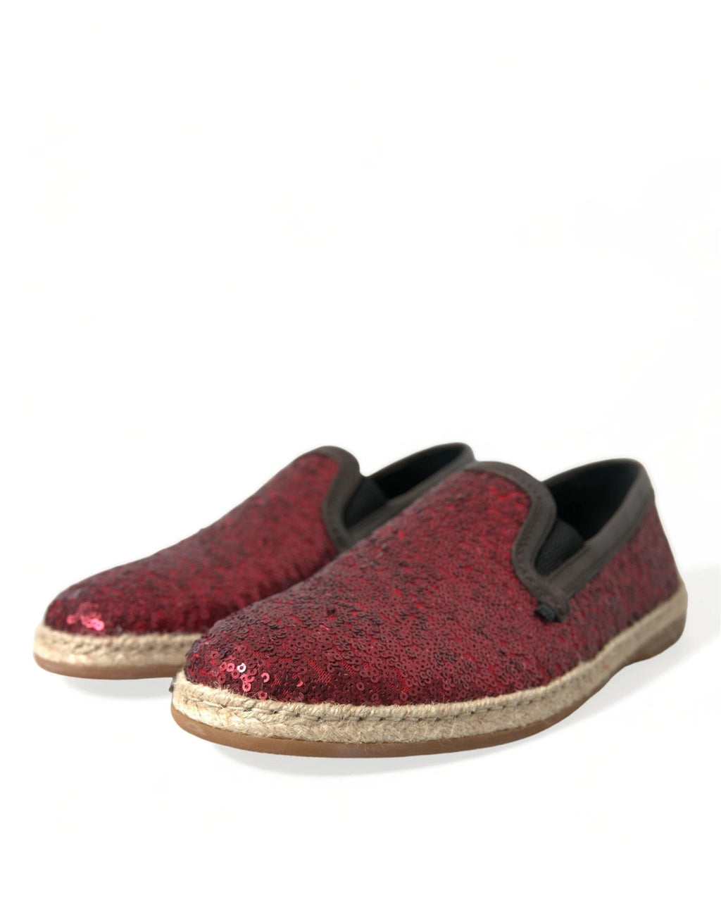 Dolce & Gabbana Red Sequined Loafers Slippers Men Shoes by Dolce & Gabbana