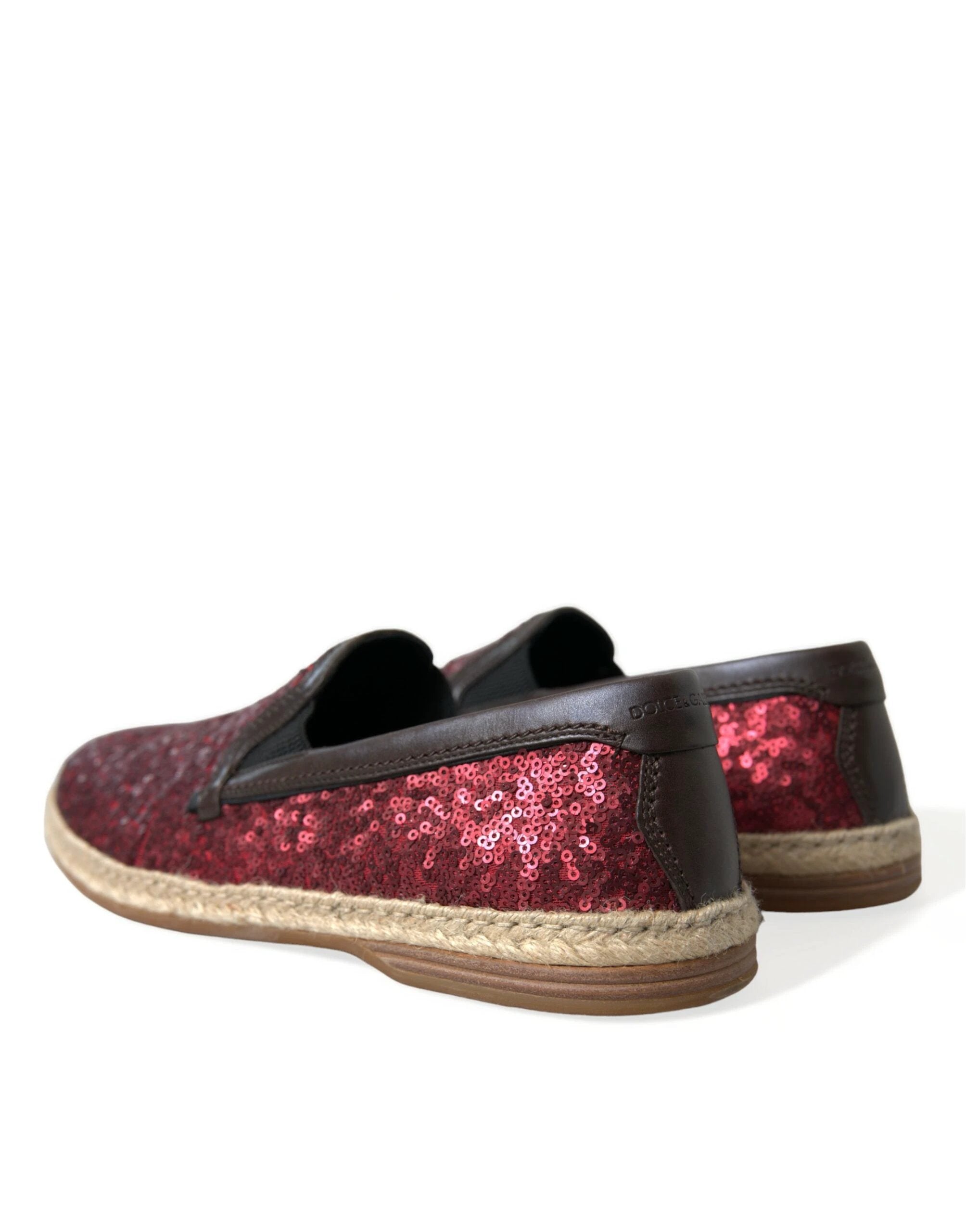 Dolce & Gabbana Red Sequined Loafers Slippers Men Shoes by Dolce & Gabbana