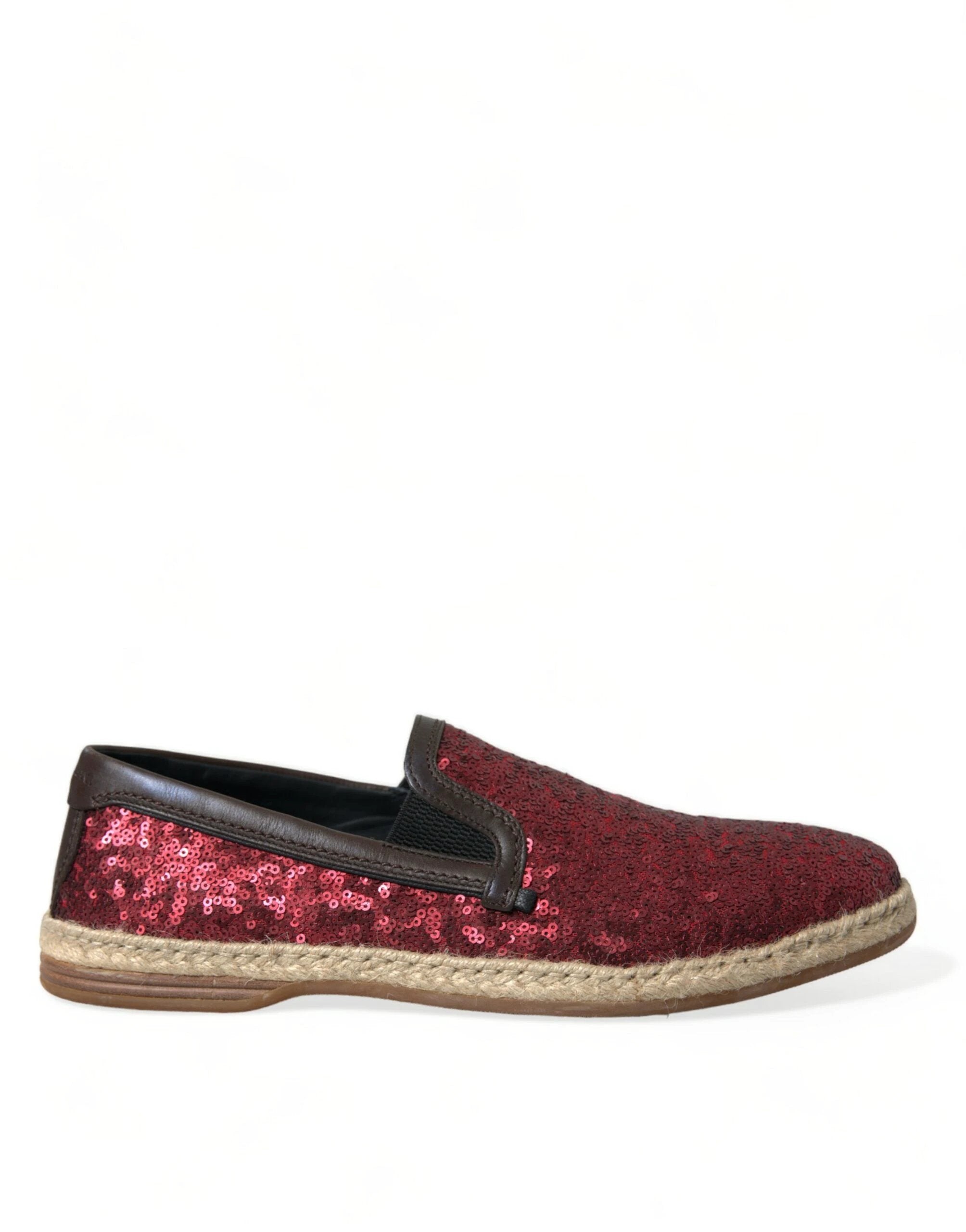 Dolce & Gabbana Red Sequined Loafers Slippers Men Shoes by Dolce & Gabbana