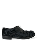 Dolce & Gabbana Black Fur Leather Lace Up Derby Dress Shoes by Dolce & Gabbana