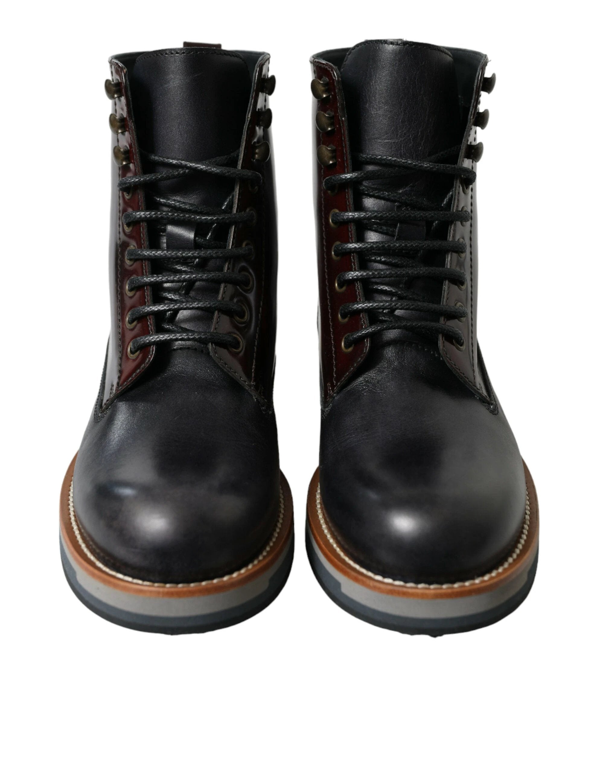 Dolce & Gabbana Black Leather Military Combat Boots Shoes by Dolce & Gabbana