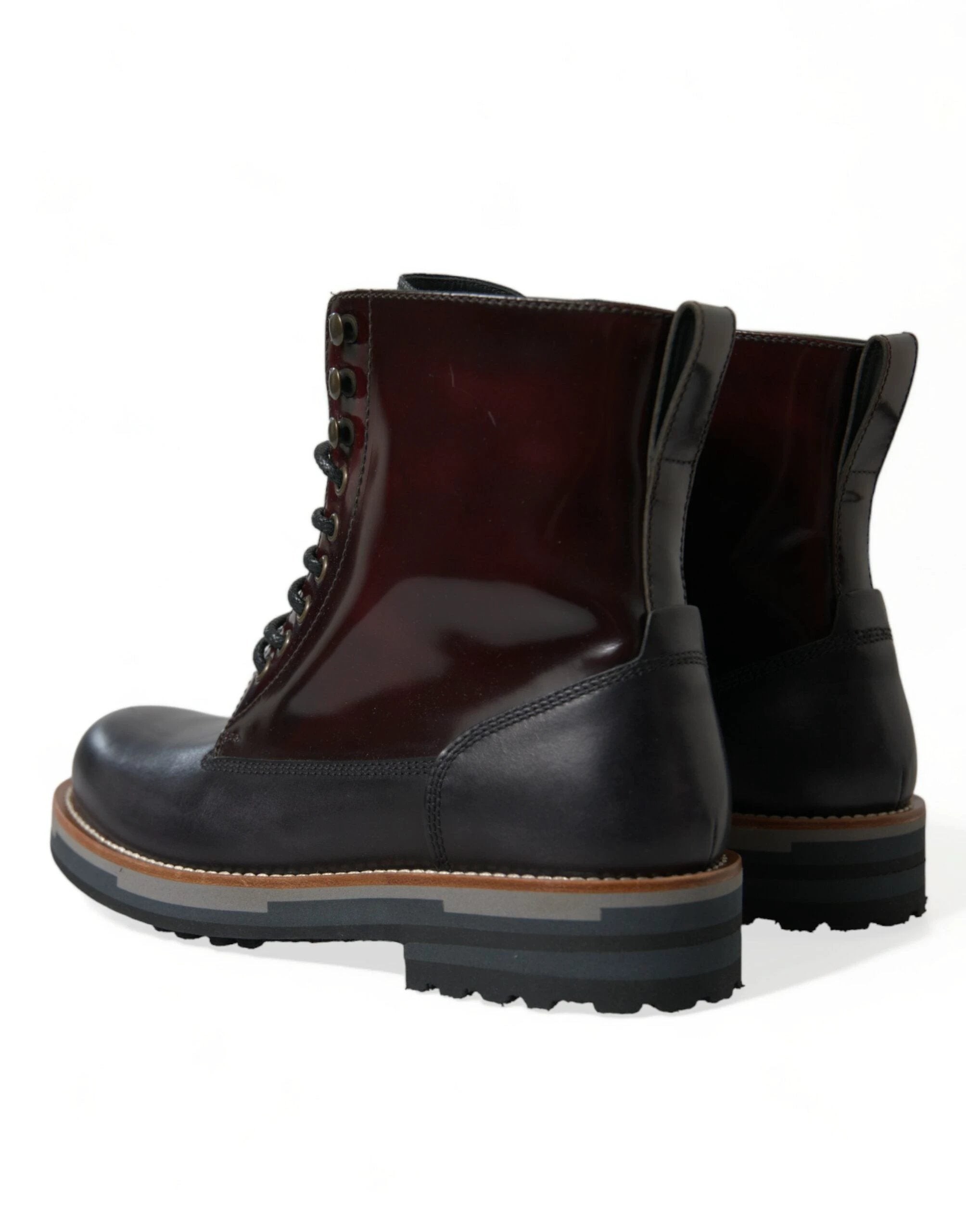 Dolce & Gabbana Black Leather Military Combat Boots Shoes by Dolce & Gabbana