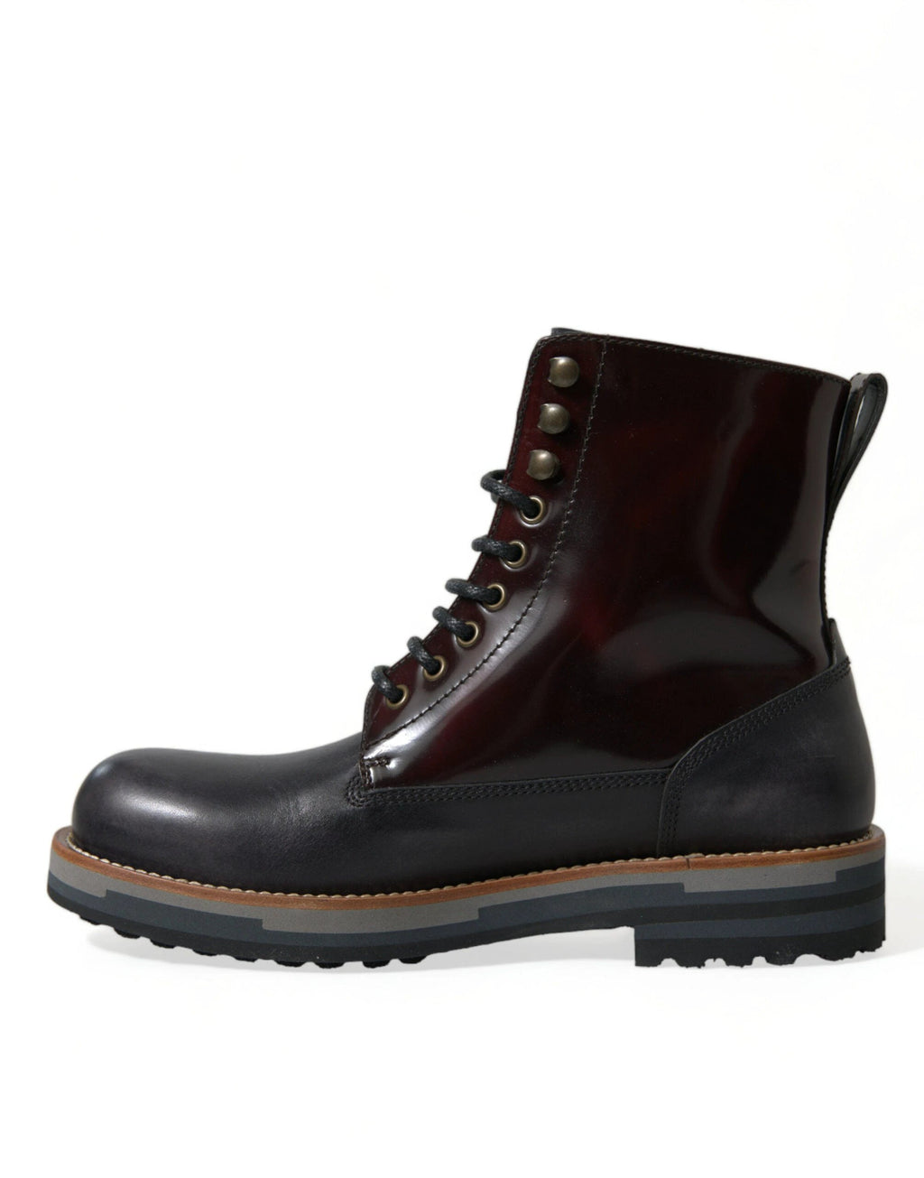 Dolce & Gabbana Black Leather Military Combat Boots Shoes by Dolce & Gabbana