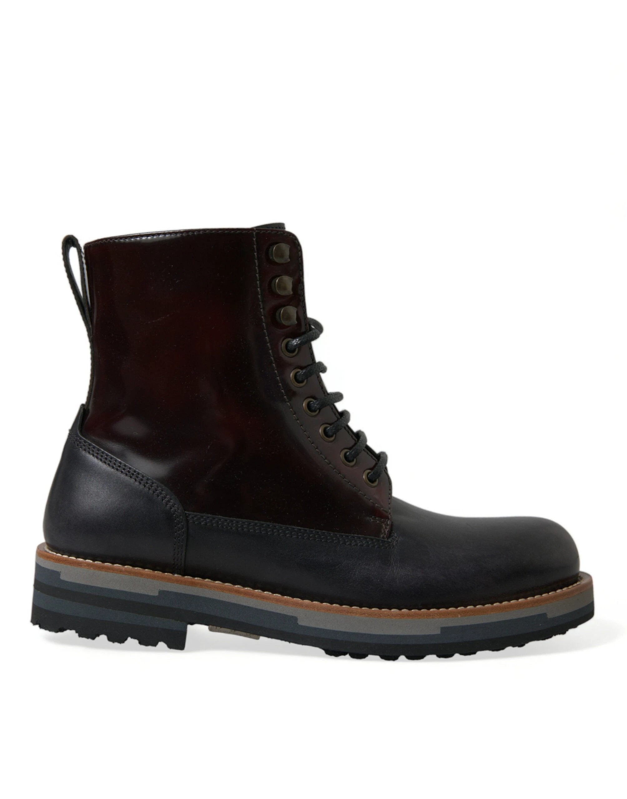 Dolce & Gabbana Black Leather Military Combat Boots Shoes by Dolce & Gabbana