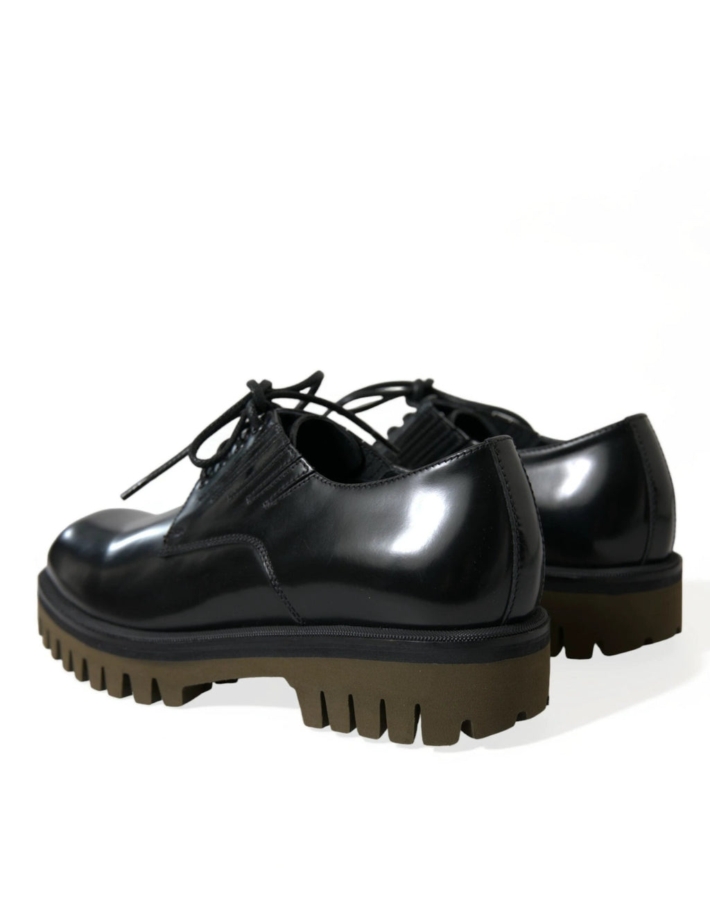 Dolce & Gabbana Black Leather Lace Up Derby Men Dress Shoes by Dolce & Gabbana