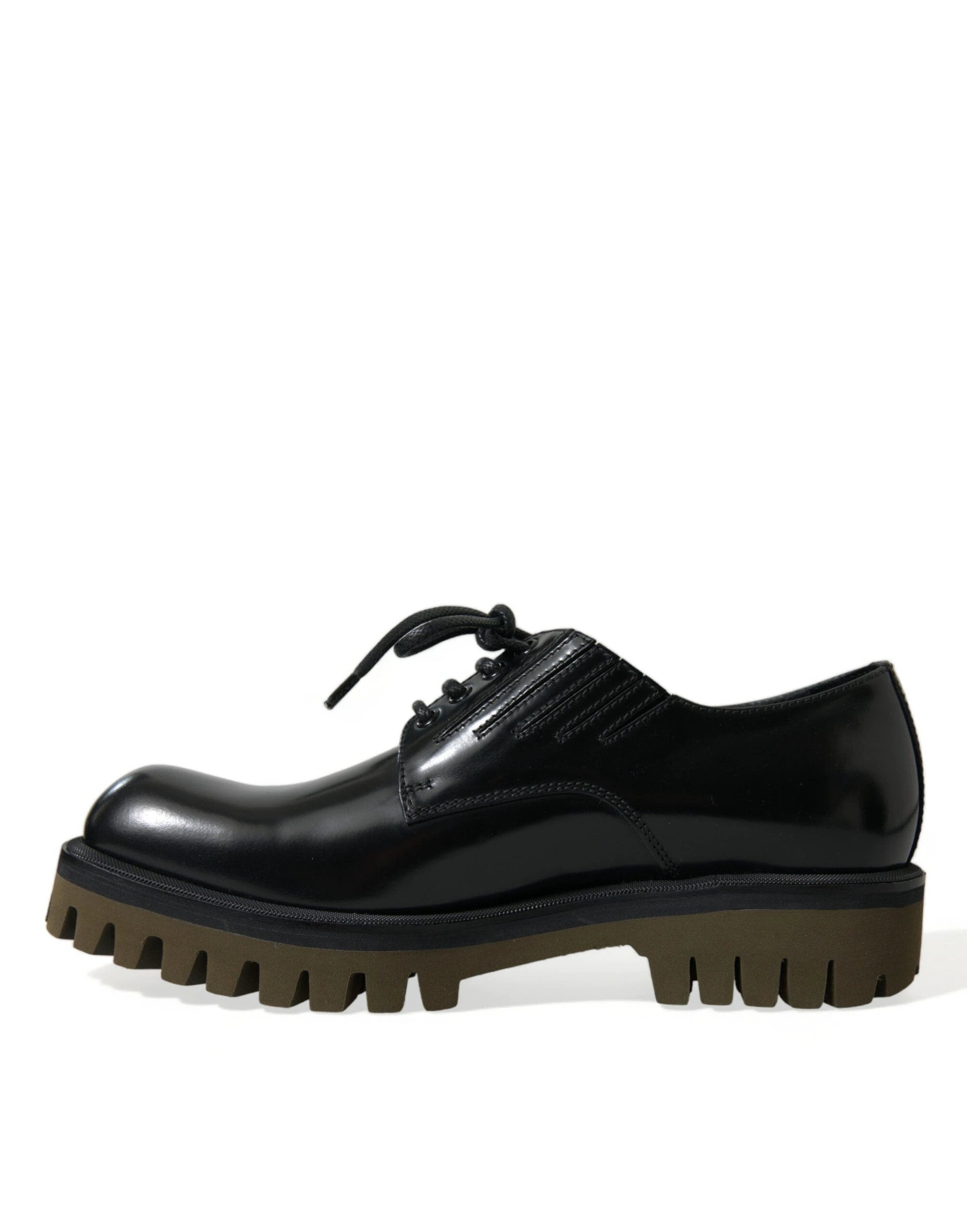 Dolce & Gabbana Black Leather Lace Up Derby Men Dress Shoes by Dolce & Gabbana