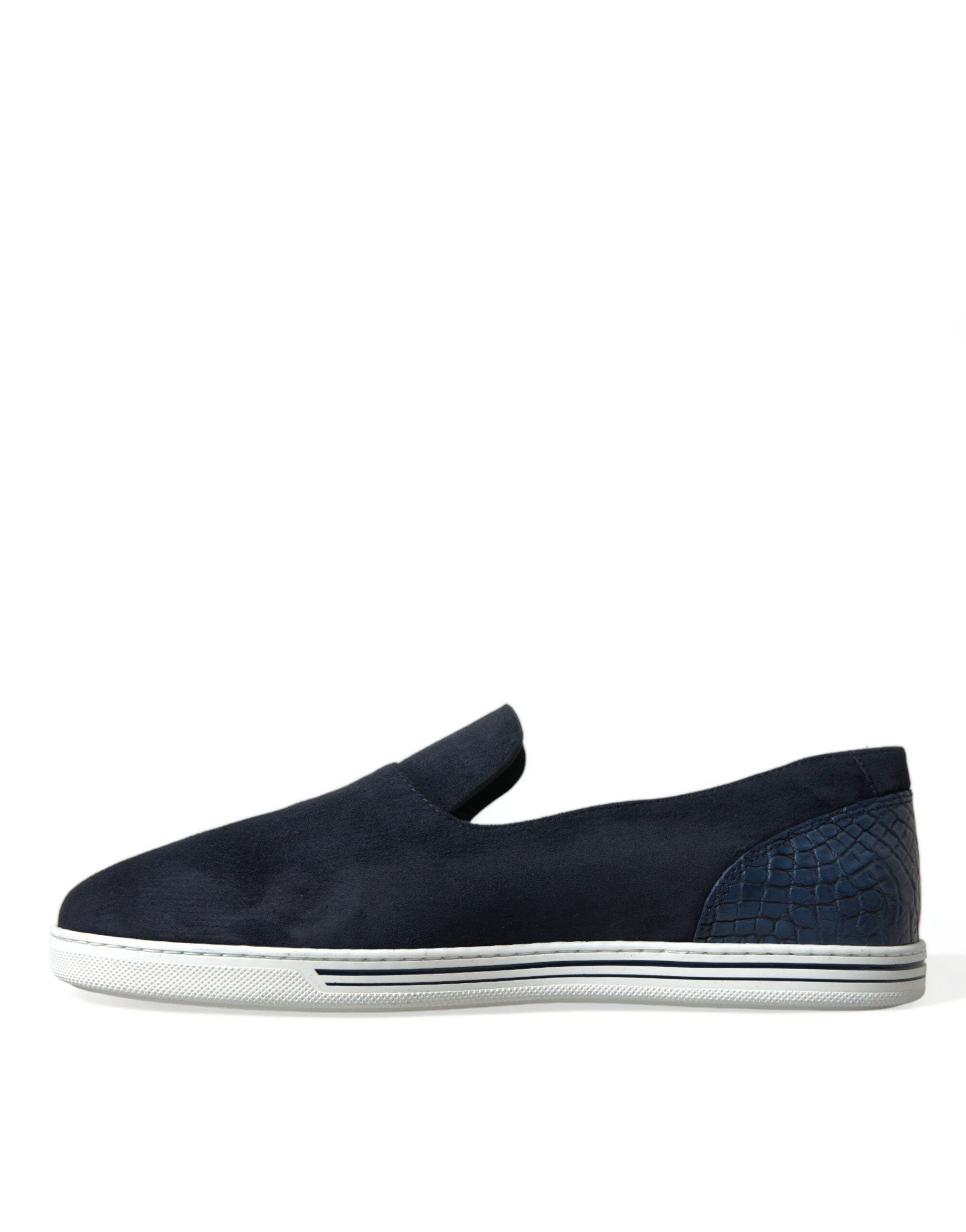 Dolce & Gabbana Blue Suede Caiman Loafers Saint Tropez Shoes by Dolce & Gabbana