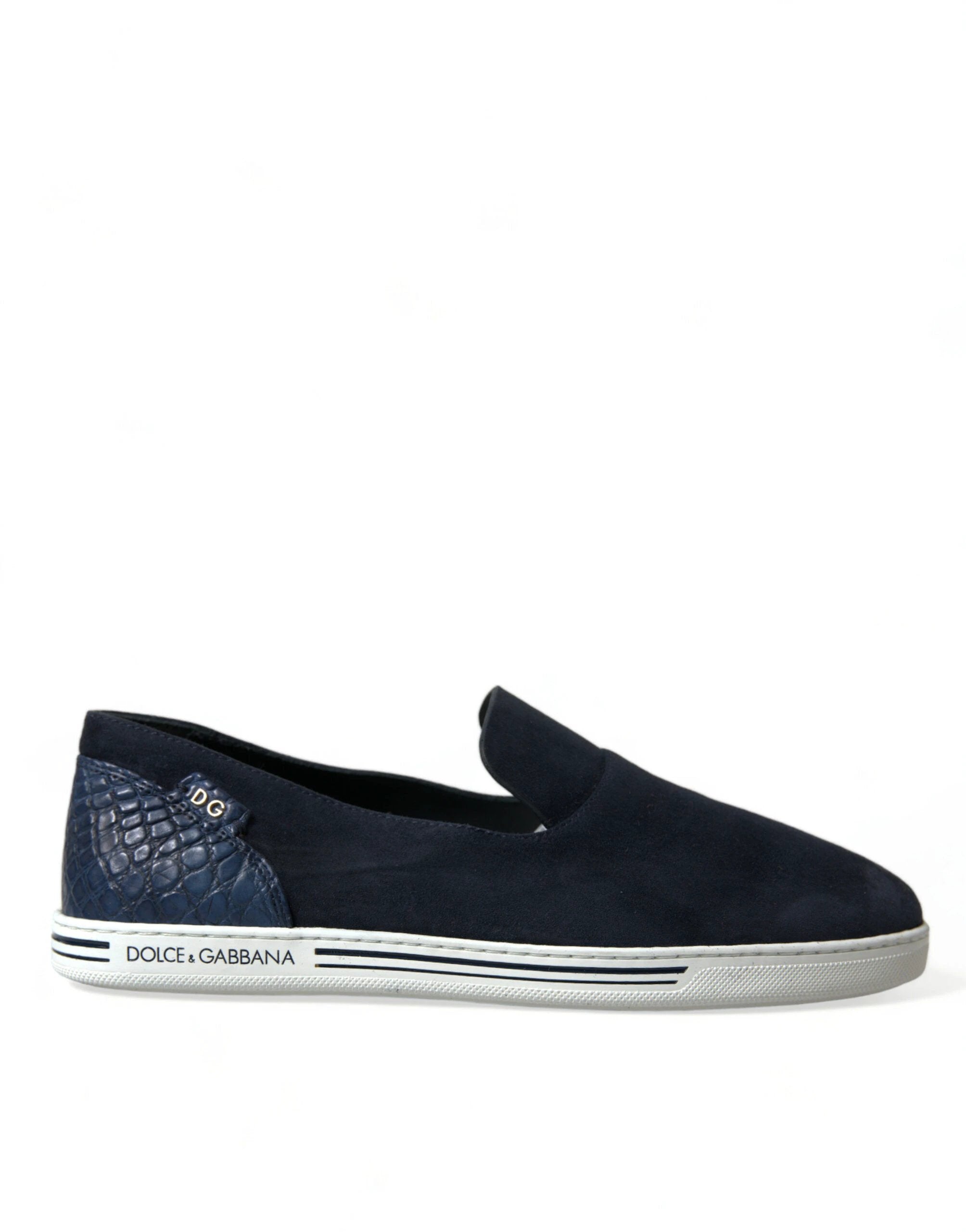 Dolce & Gabbana Blue Suede Caiman Loafers Saint Tropez Shoes by Dolce & Gabbana