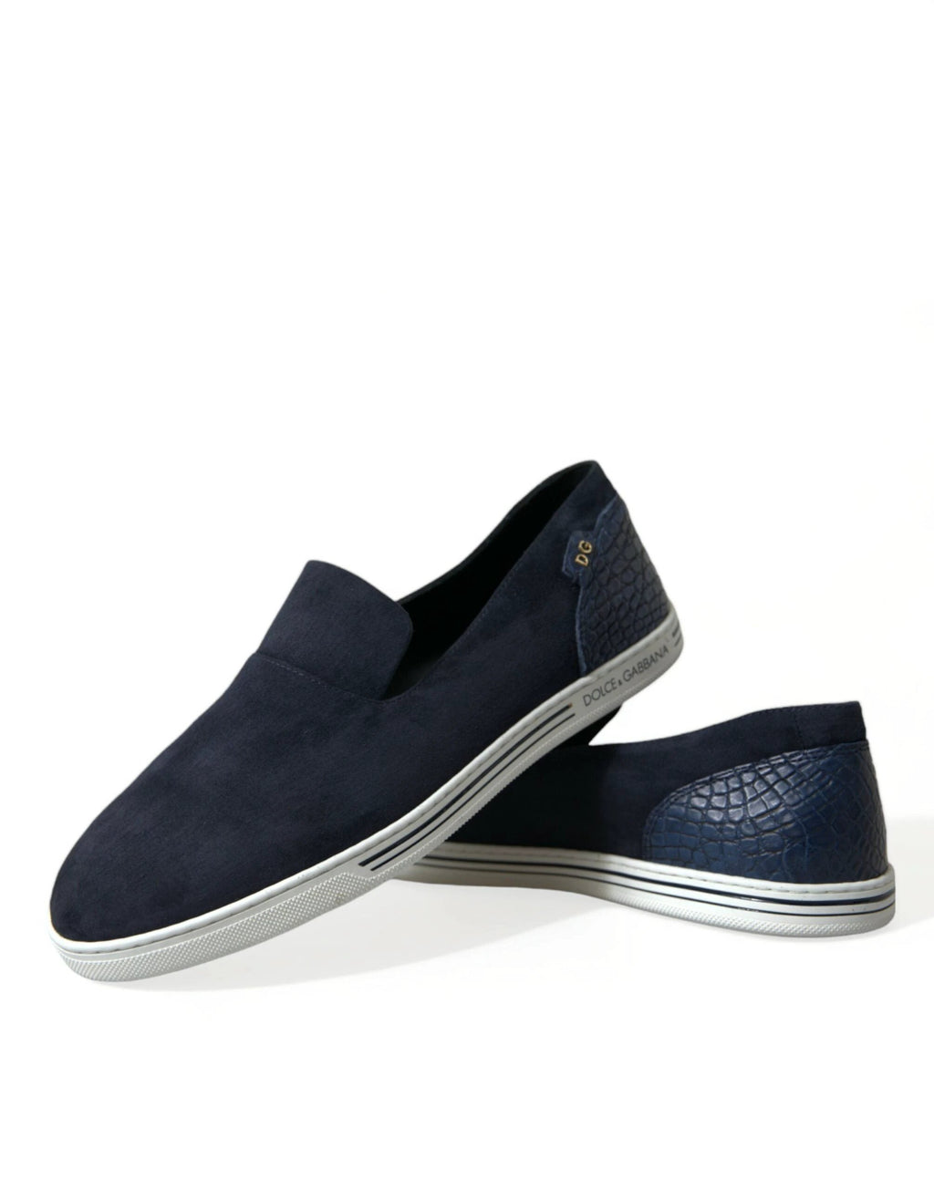 Dolce & Gabbana Blue Suede Caiman Loafers Saint Tropez Shoes by Dolce & Gabbana