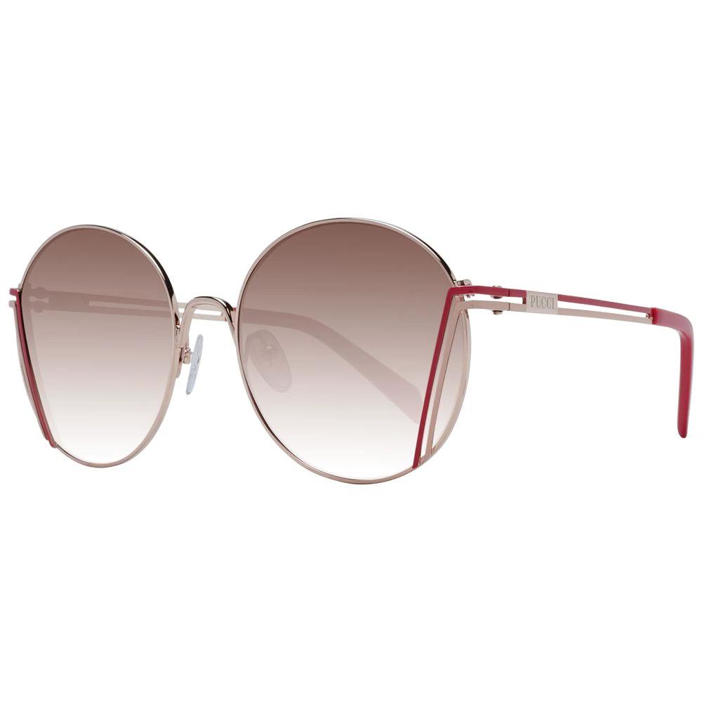 Lunettes de soleil Emilio Pucci en métal doré rose